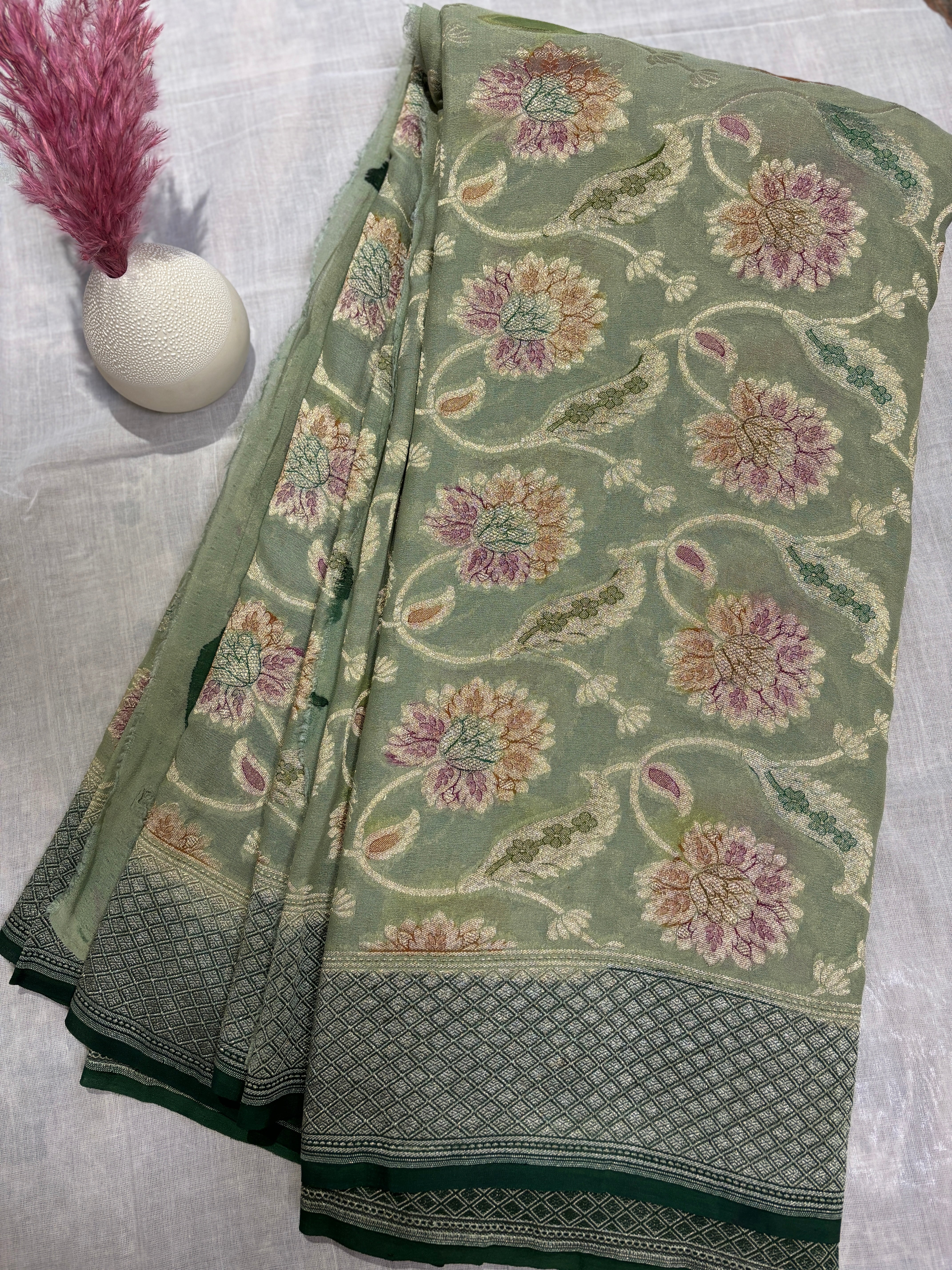 Pure khaddi georget saree (Banarasi saree)