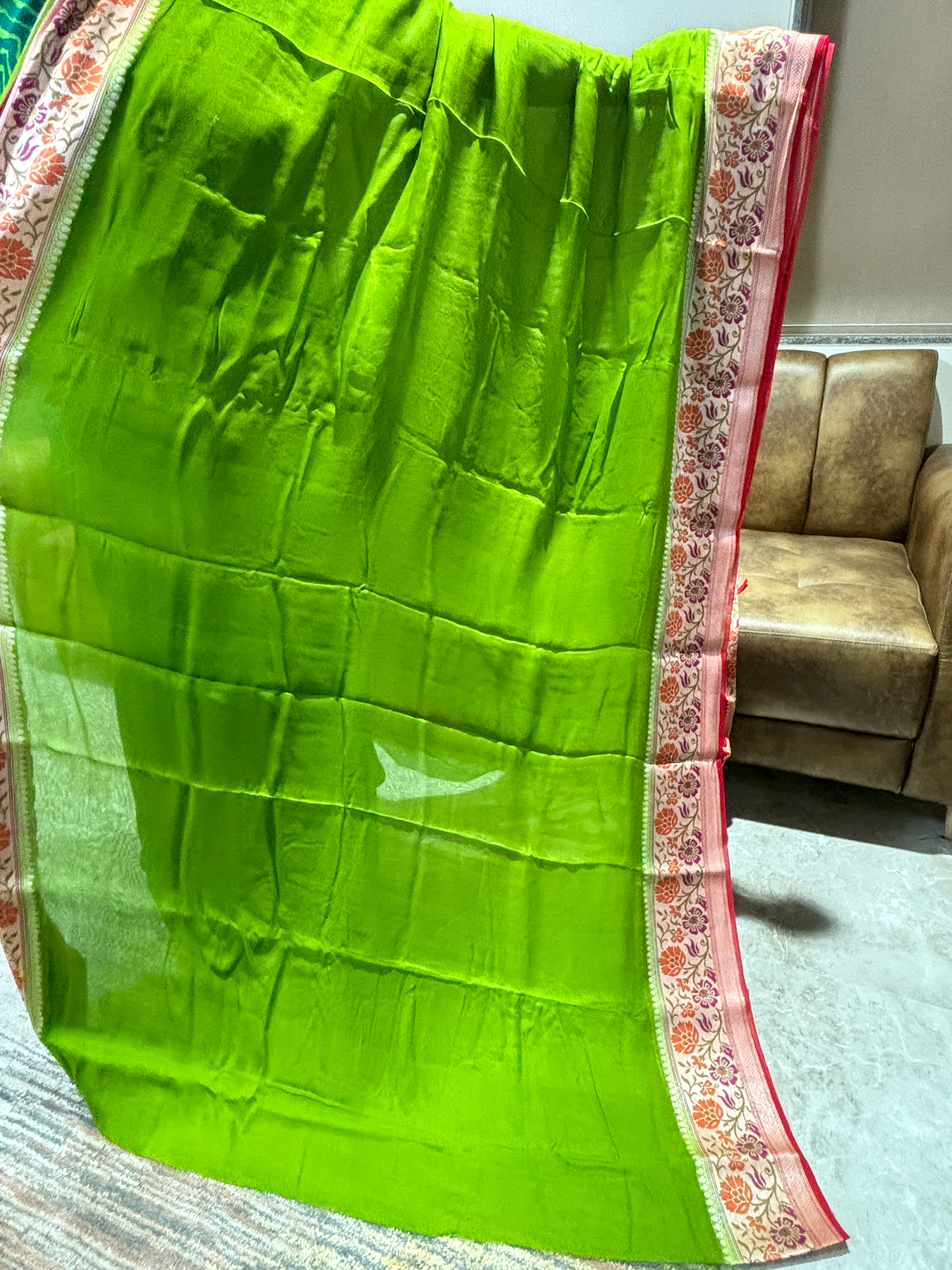 Pure khaddi chiffon georgette Banarasi saree
