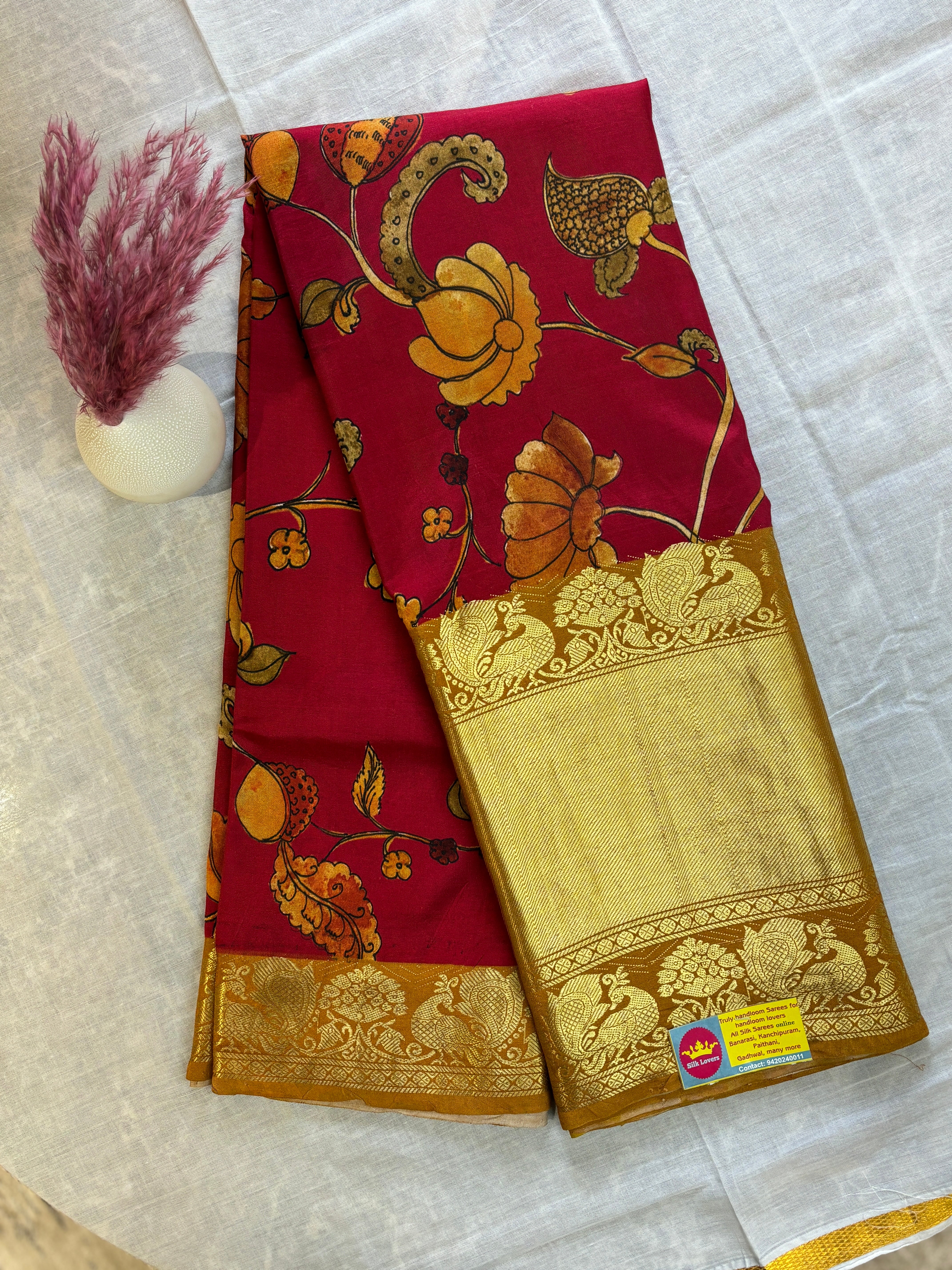 Digital printed Dharmavaram silk
