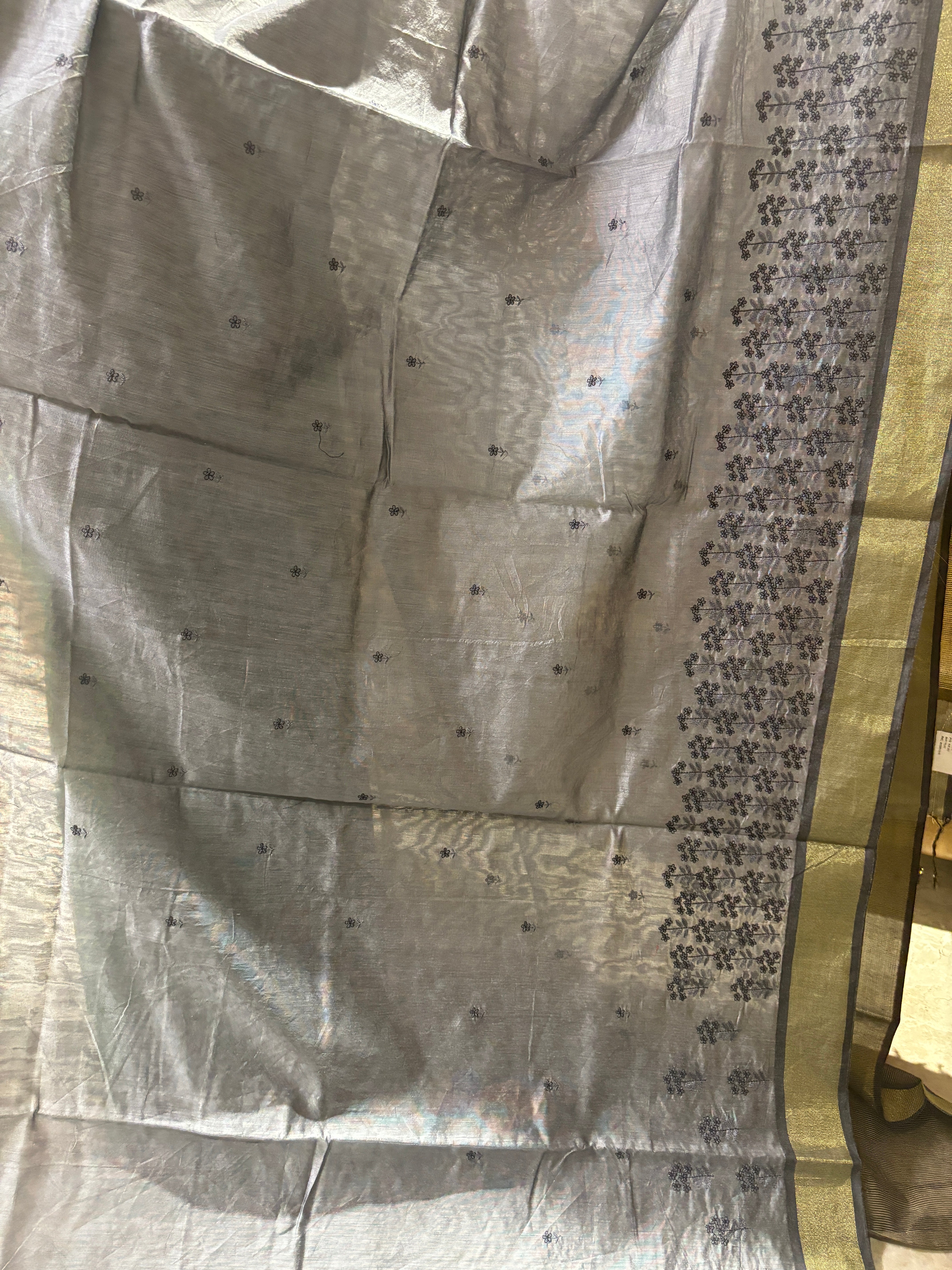Banarasi cotton embroidery saree