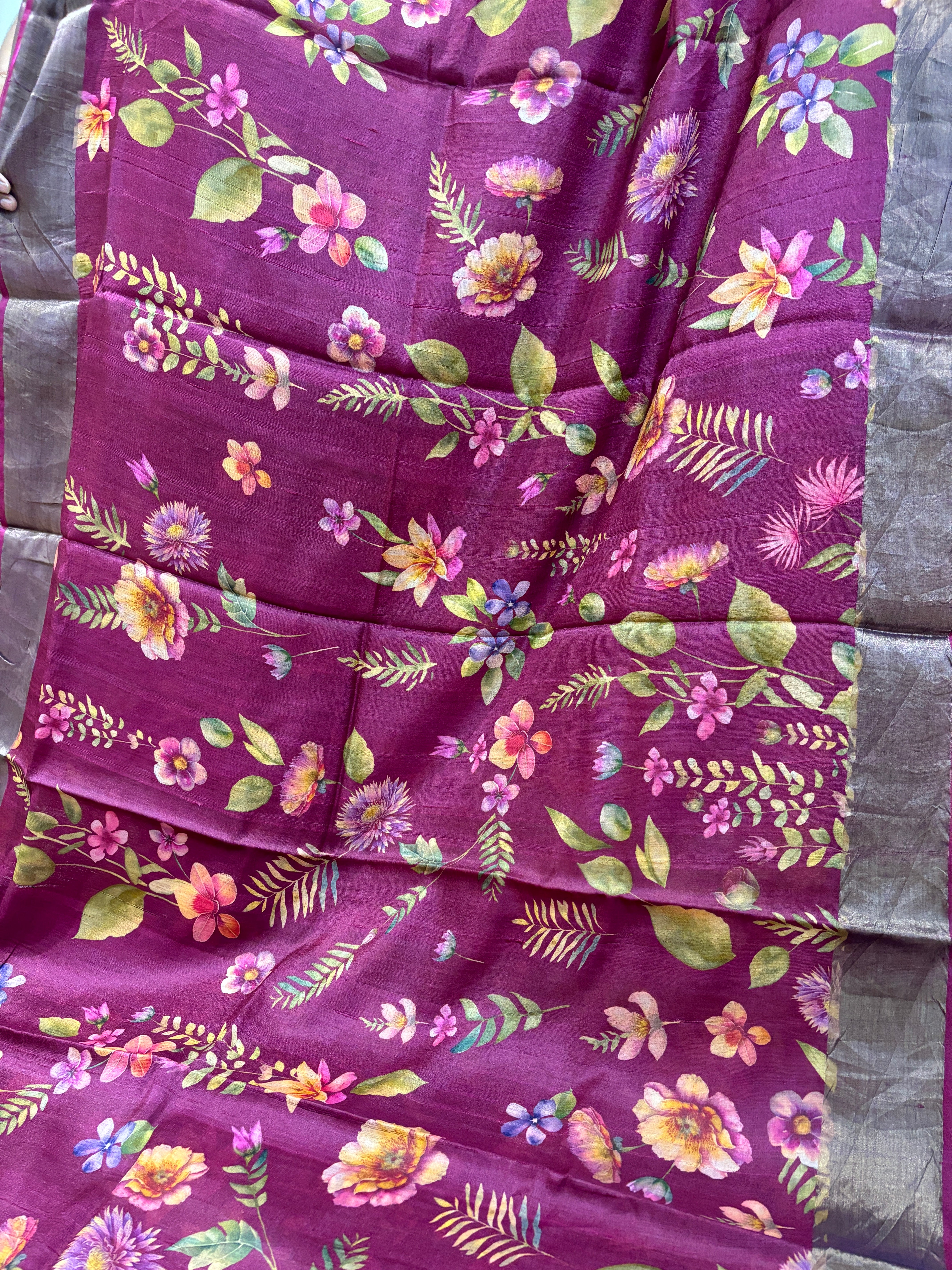Pure Tusser silk saree