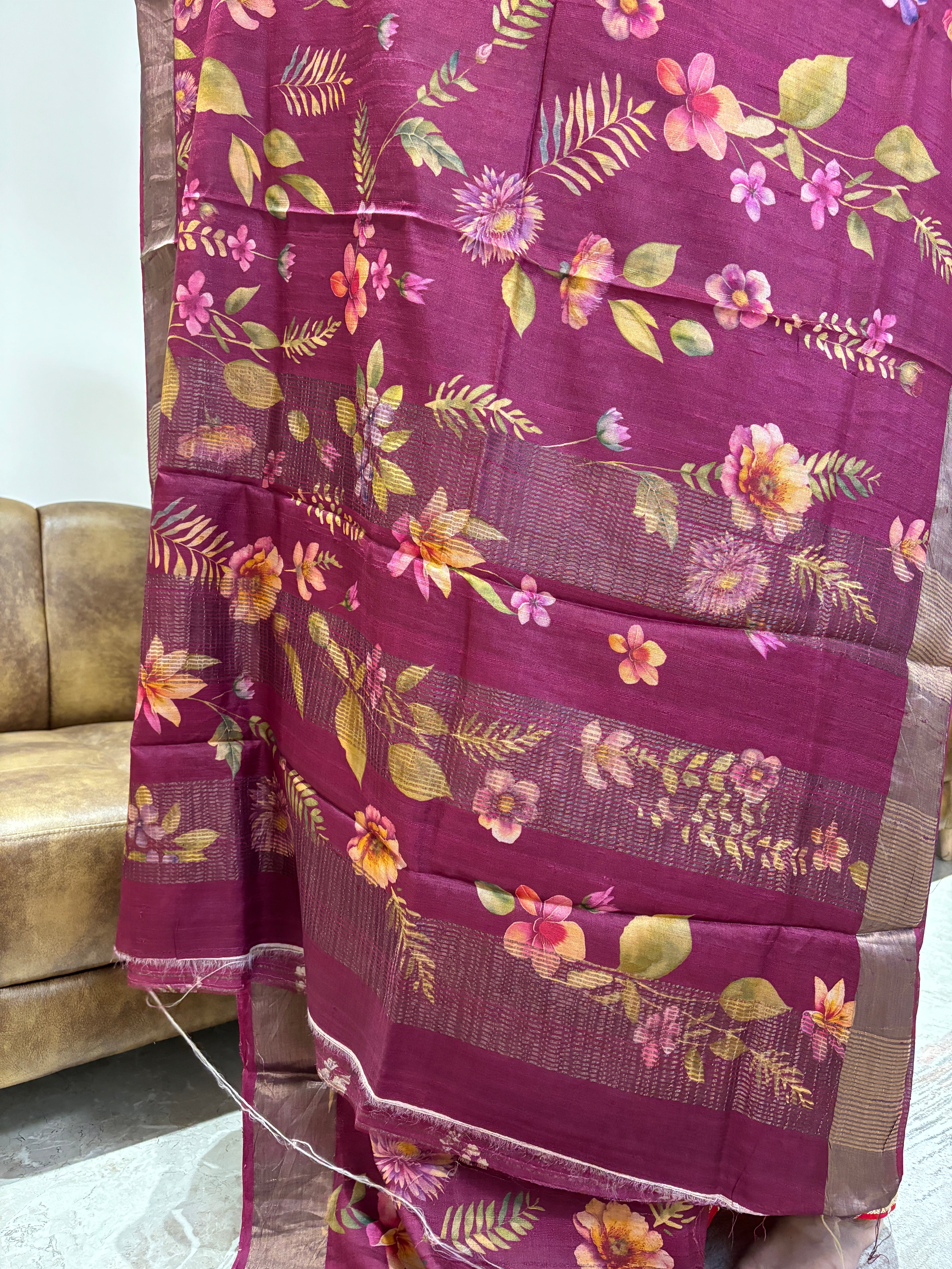 Pure Tusser silk saree