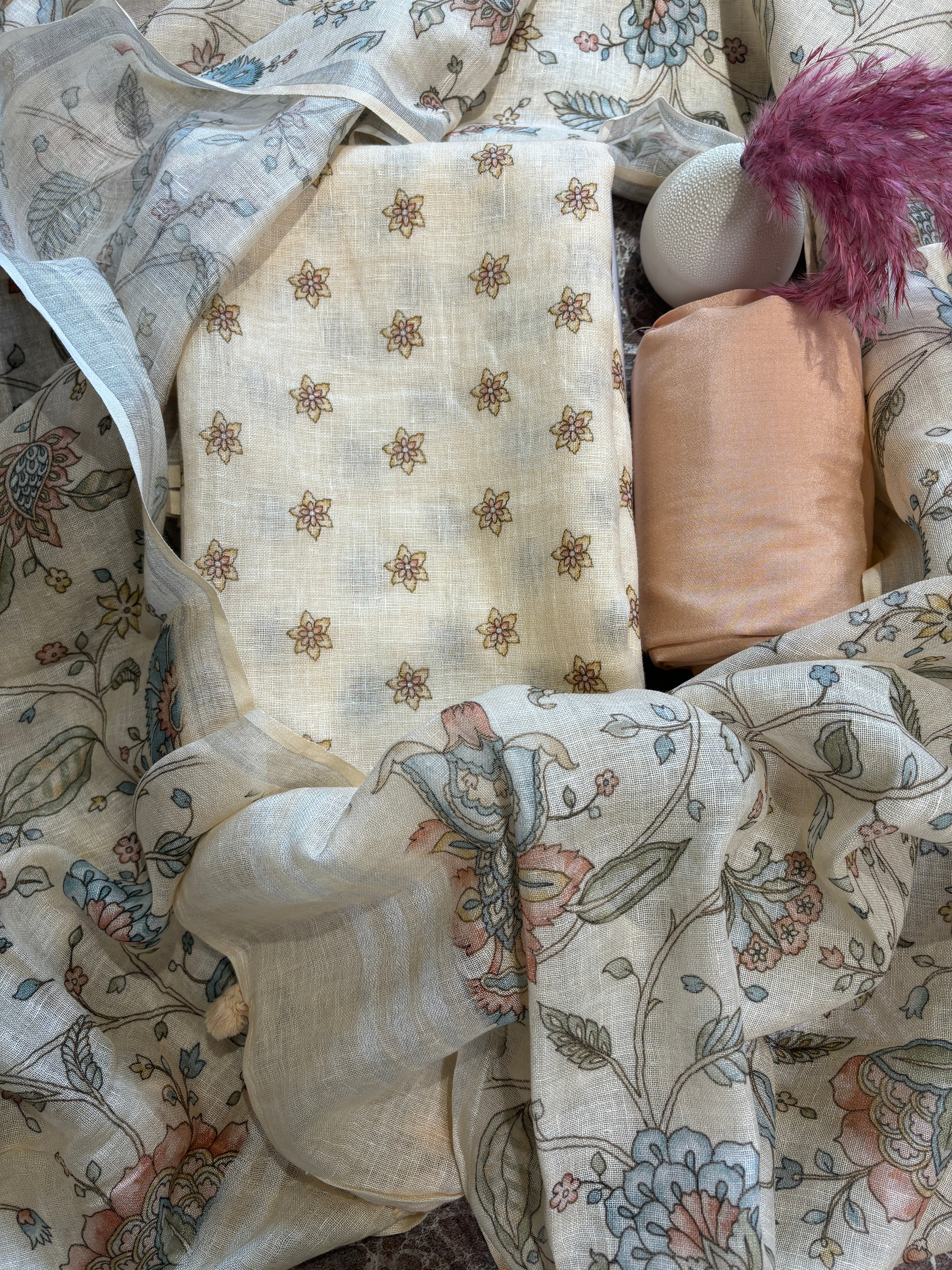 Pure linen suit material