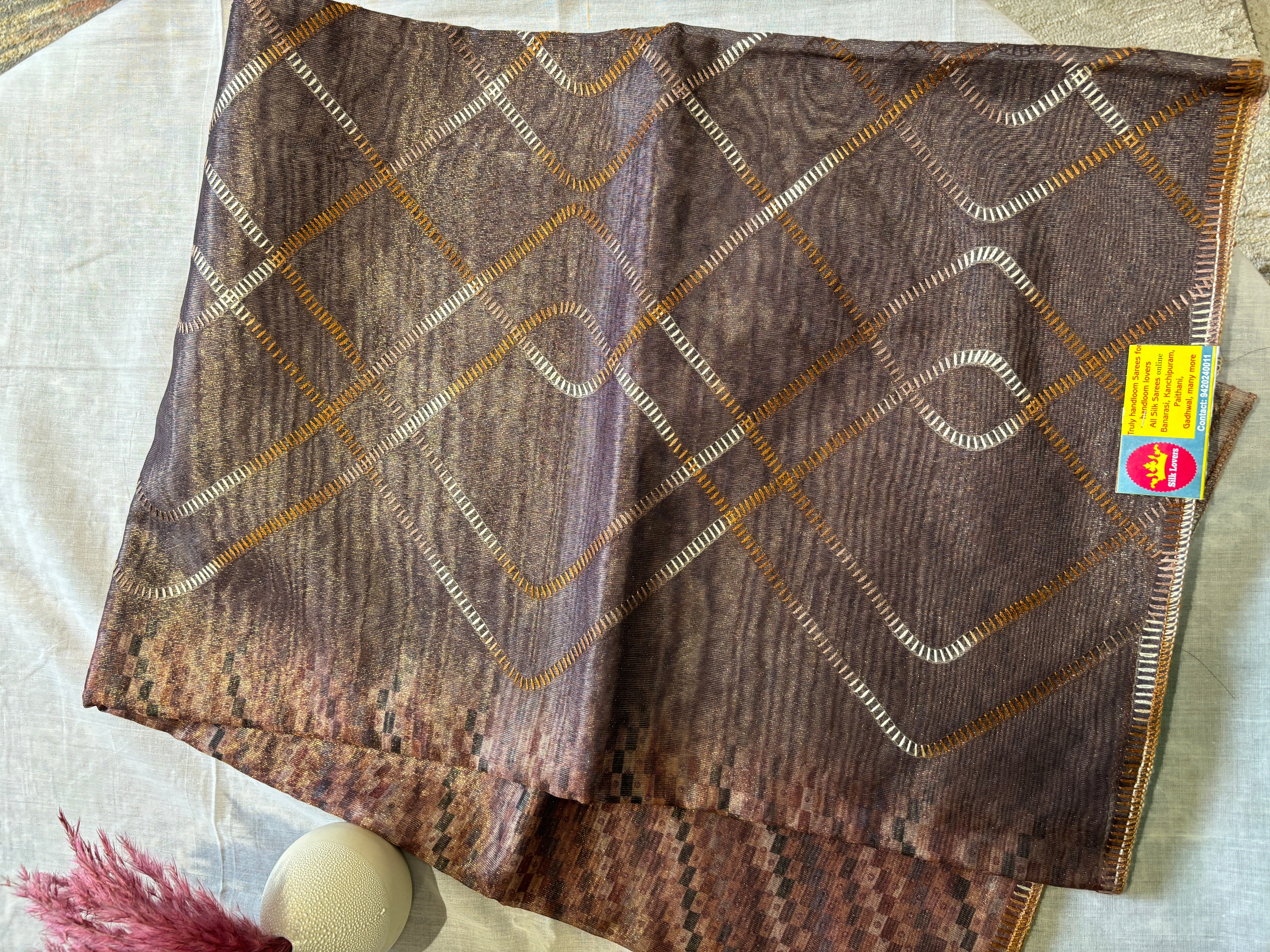 Tissue art Tusser saree