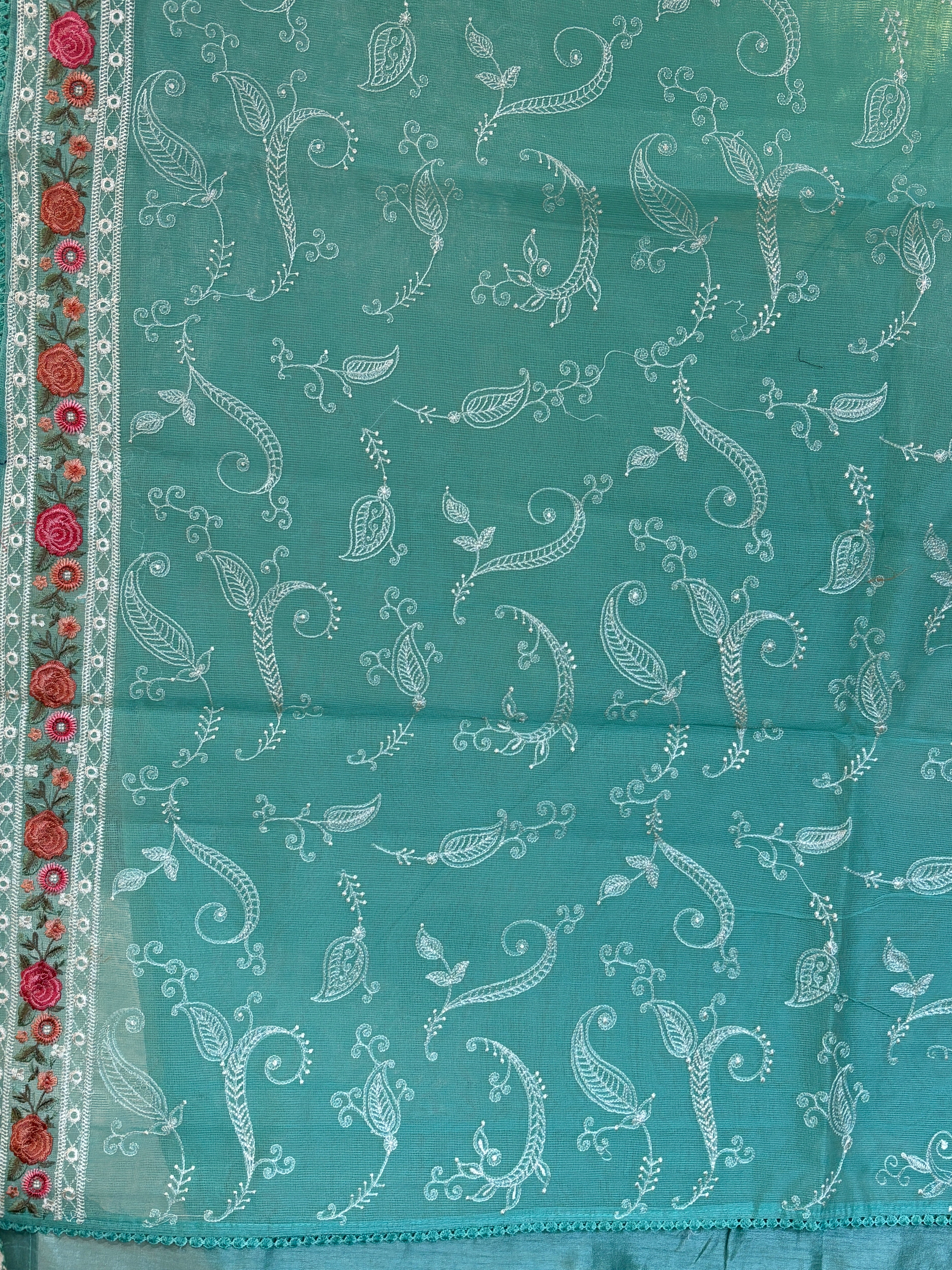 Sea blue Supernet saree