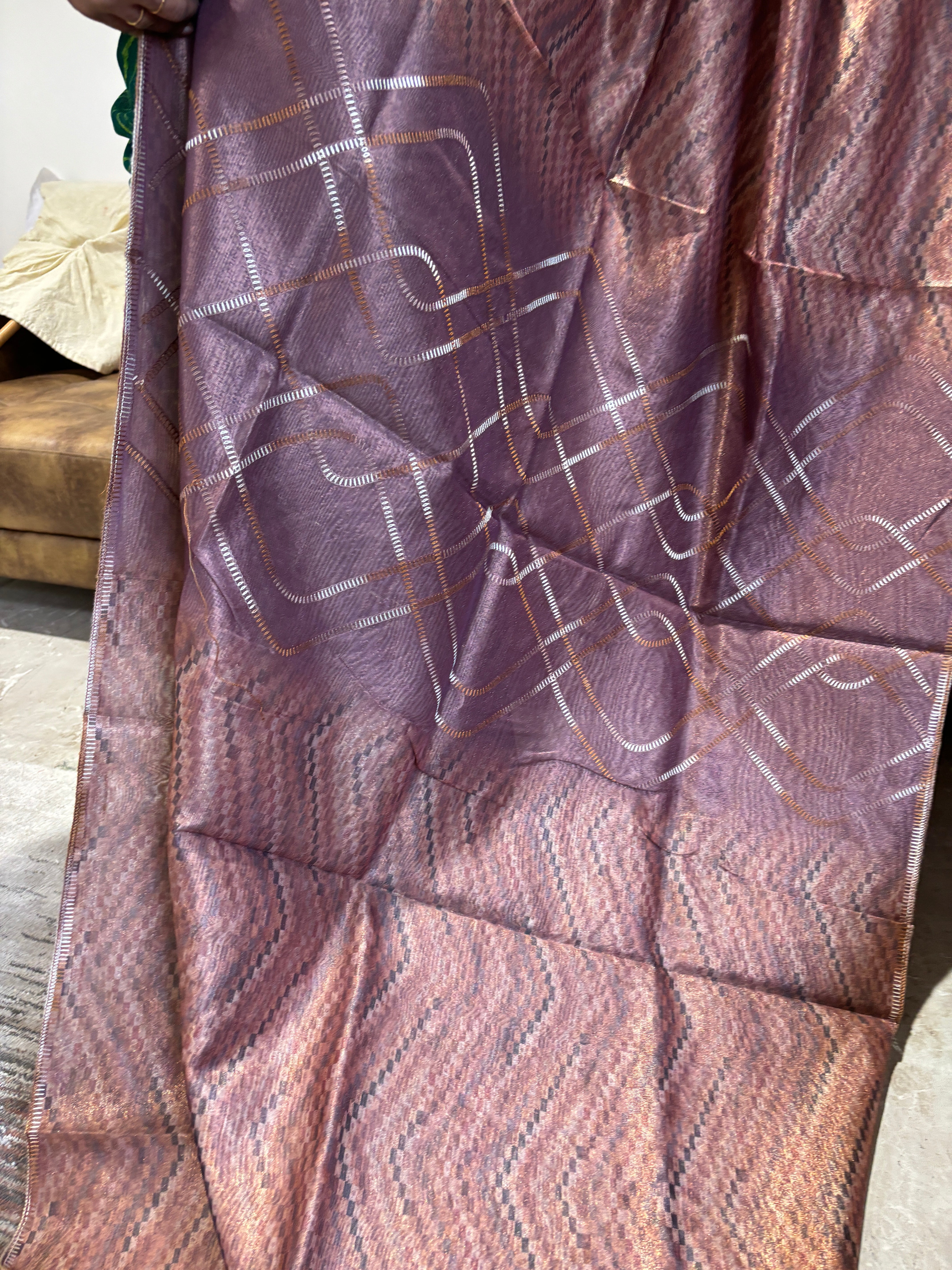 Tissue art Tusser saree