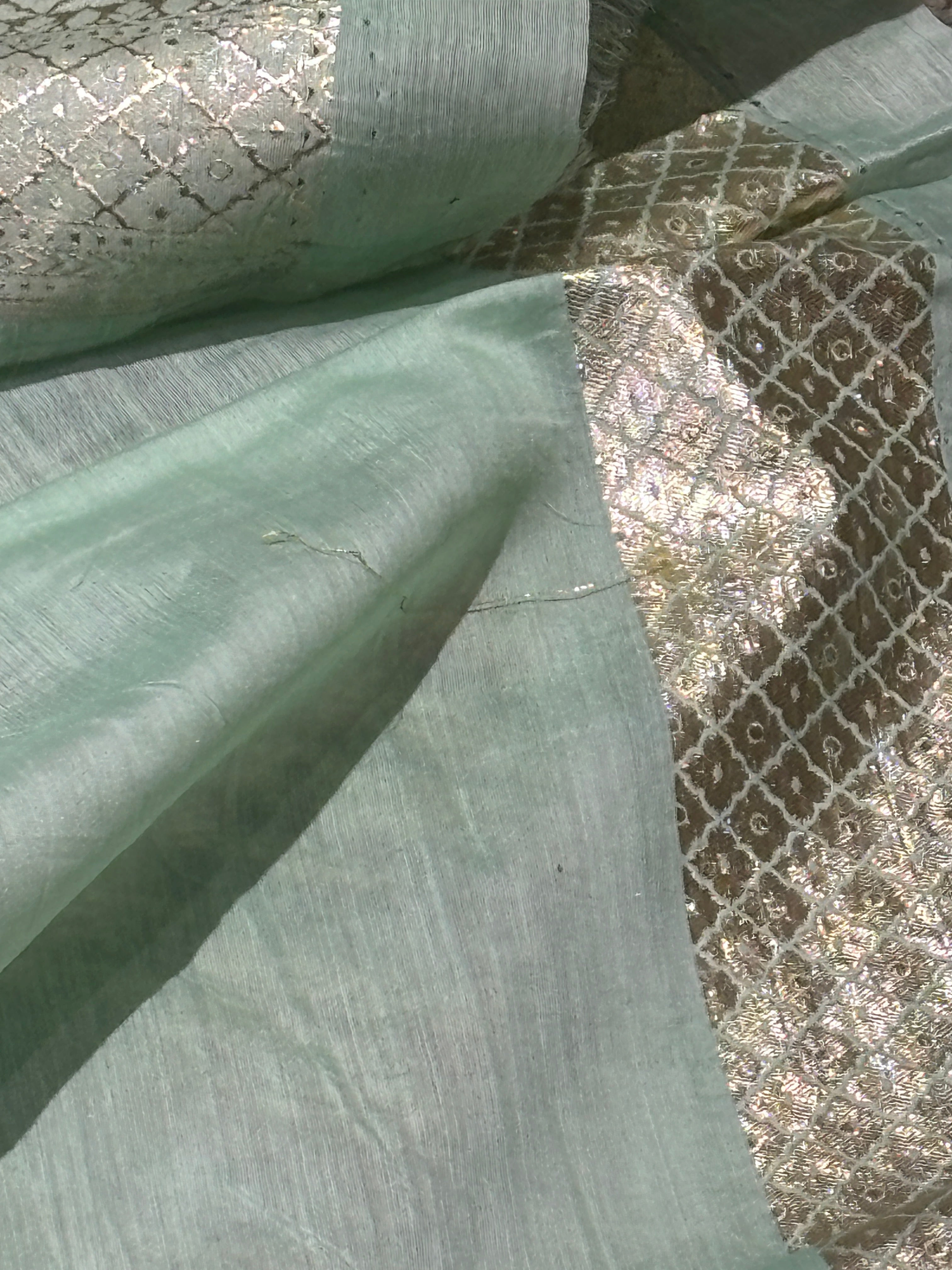 Pista cotton saree