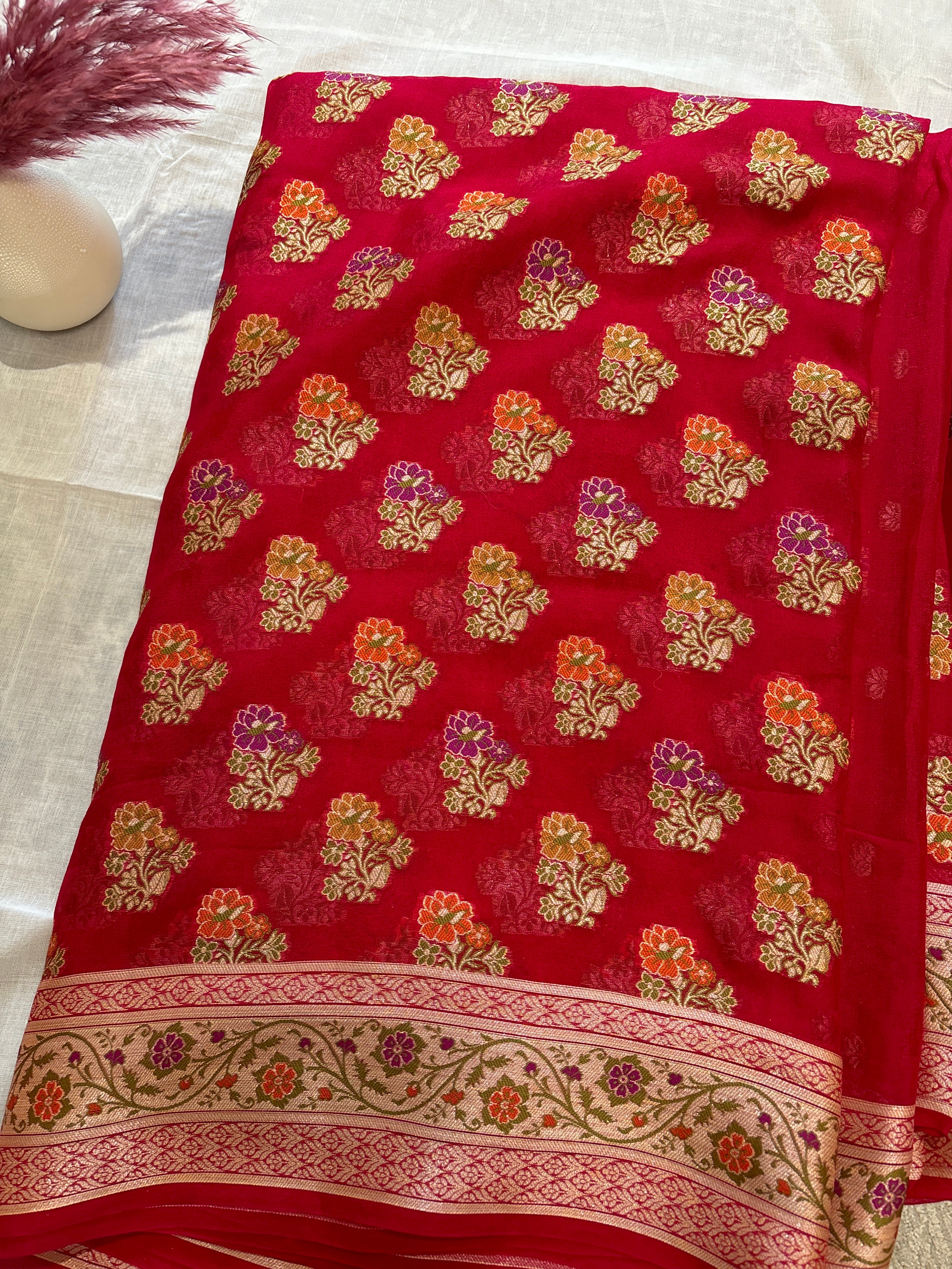 Pure khaddi chiffon saree