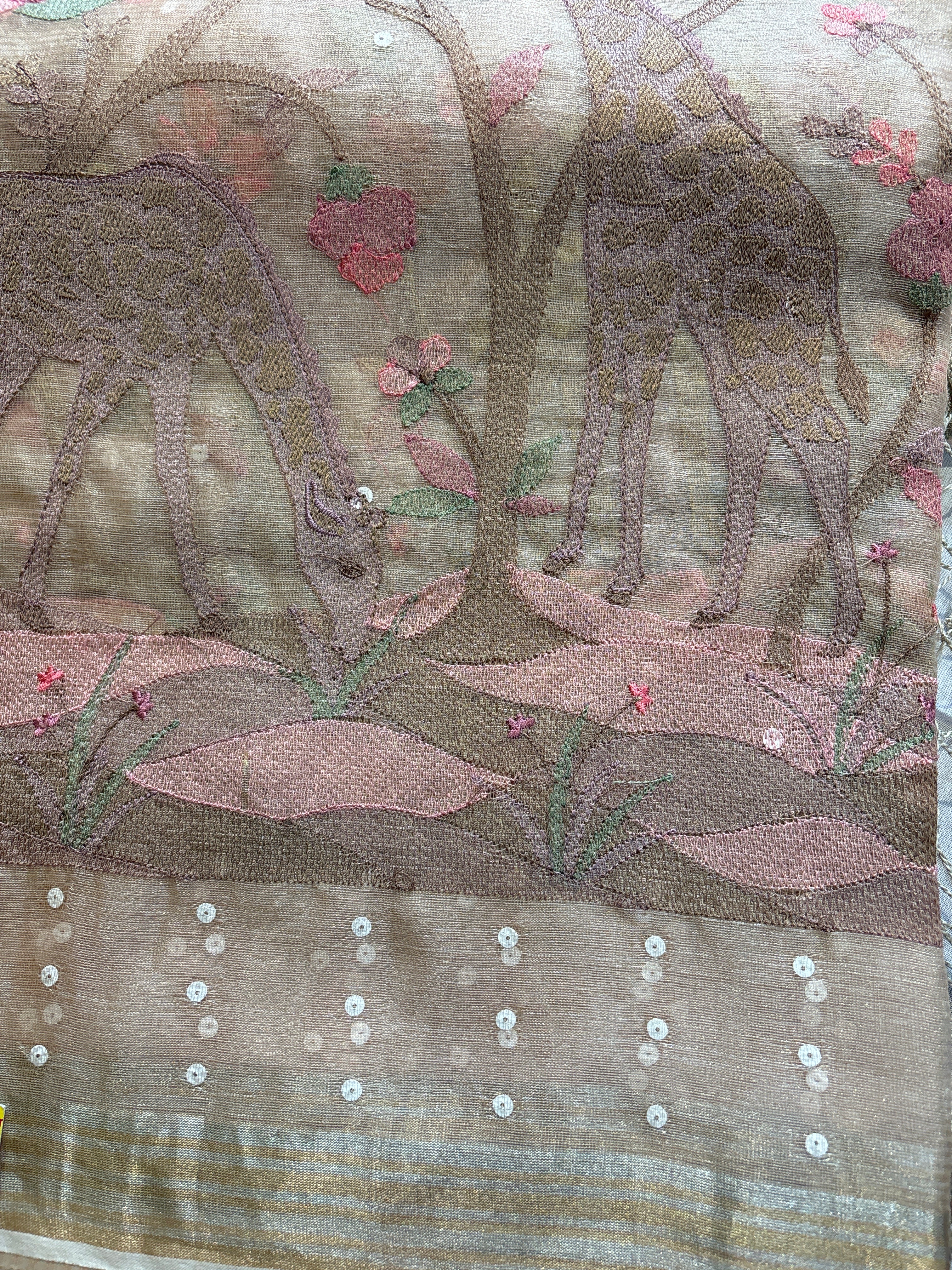 Pure tissue kora saree