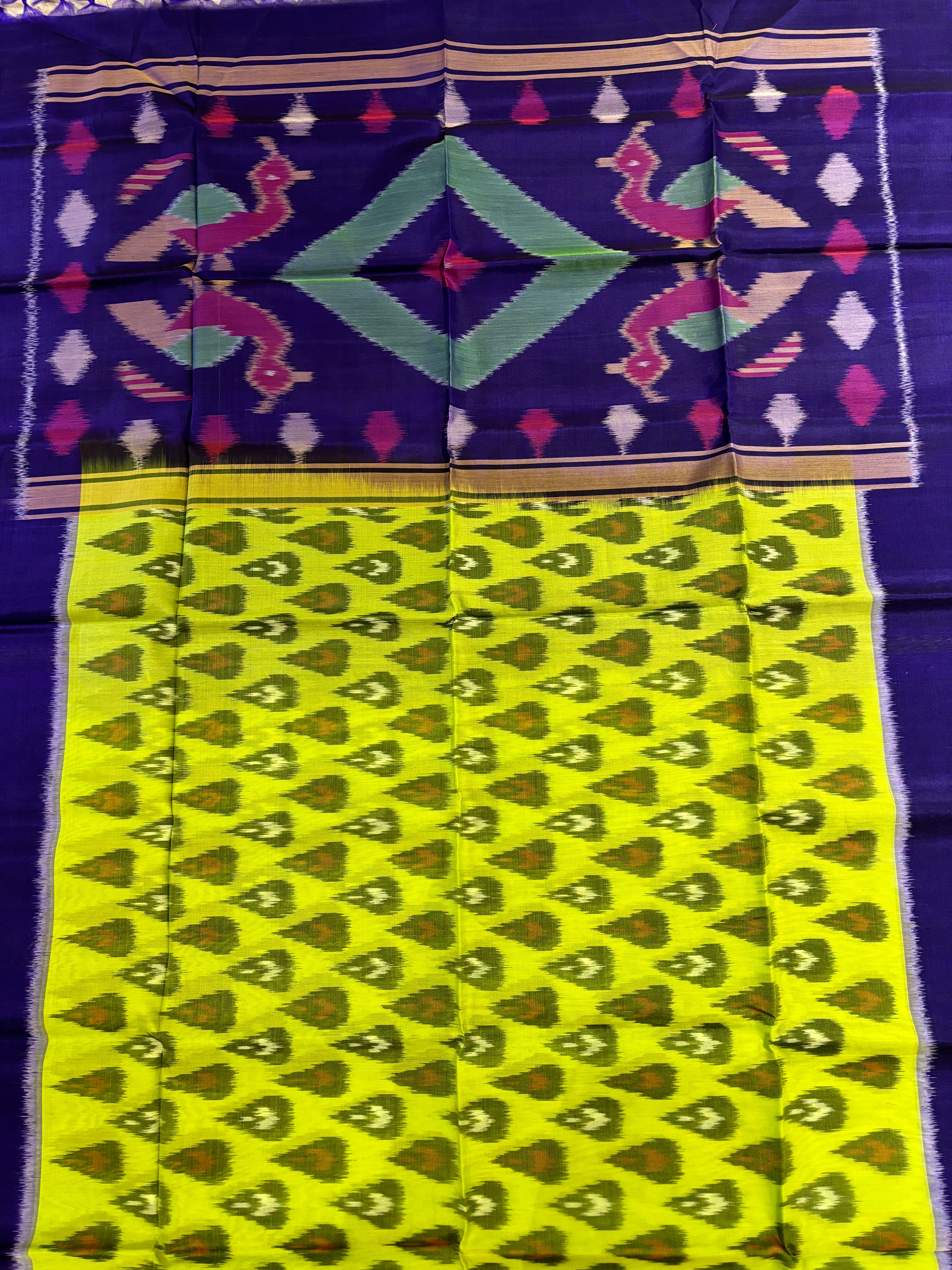 Ikket silk cotton saree