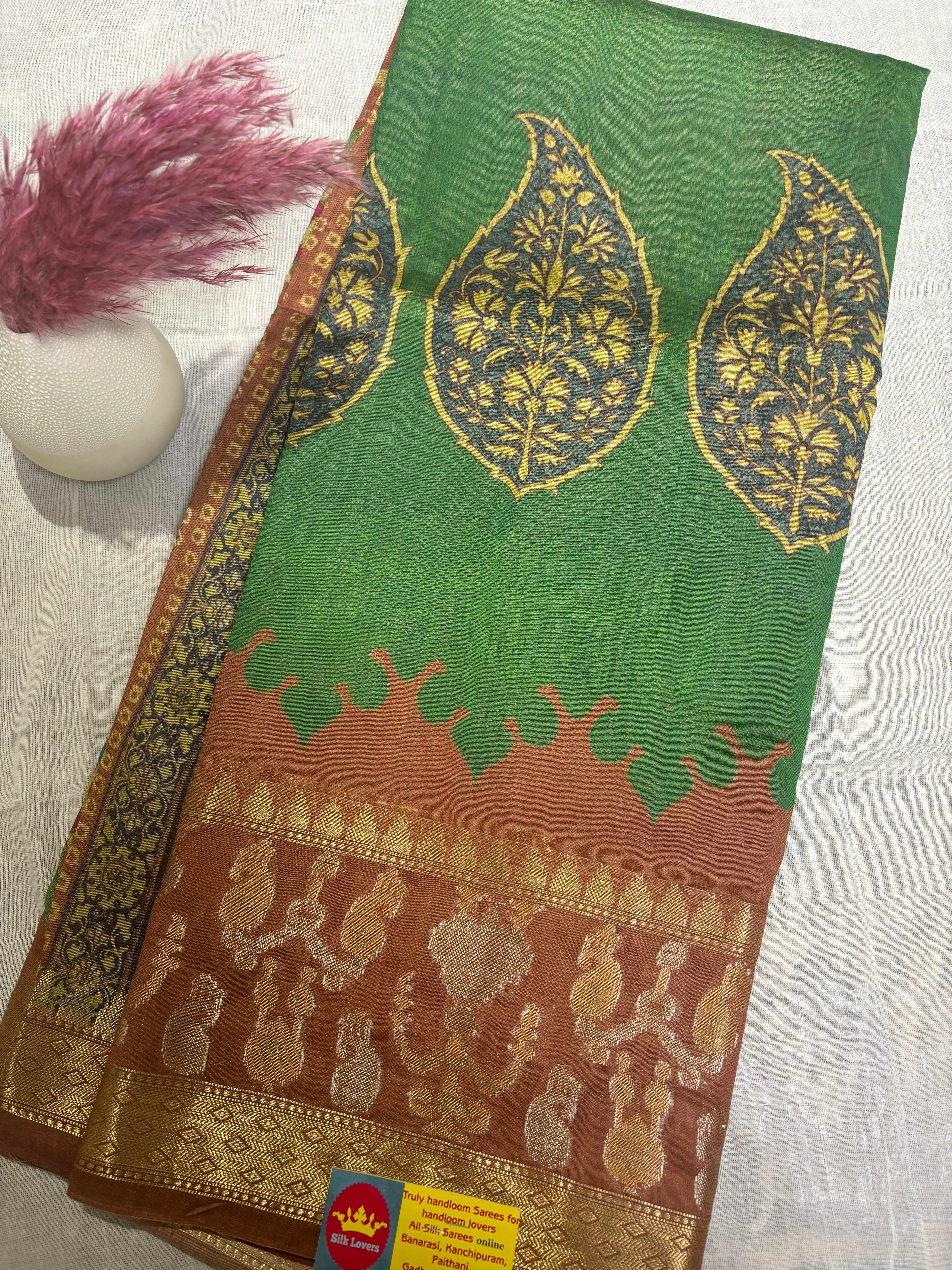 Pure munga silk digital printed saree