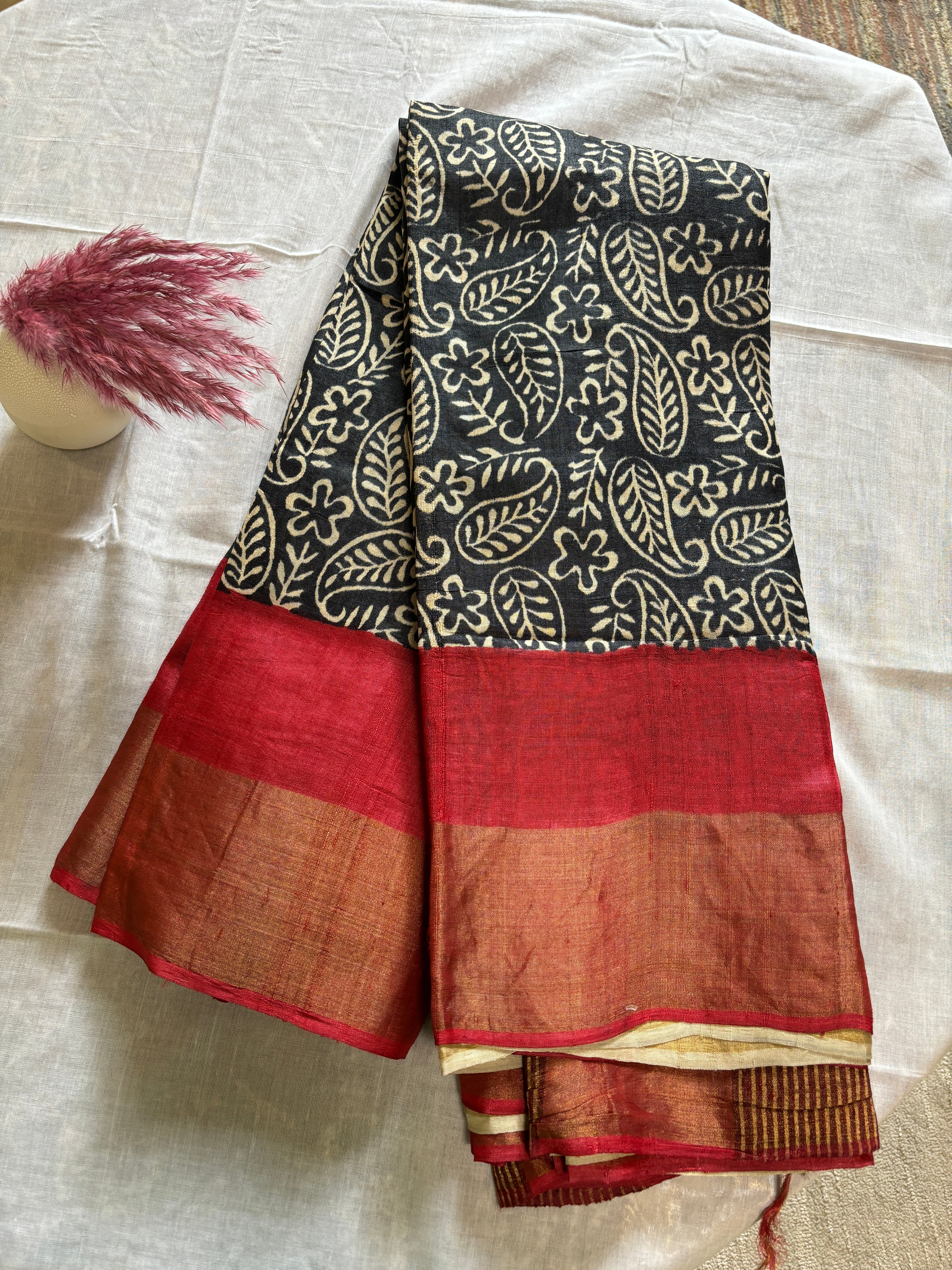 Pure Tusser silk saree