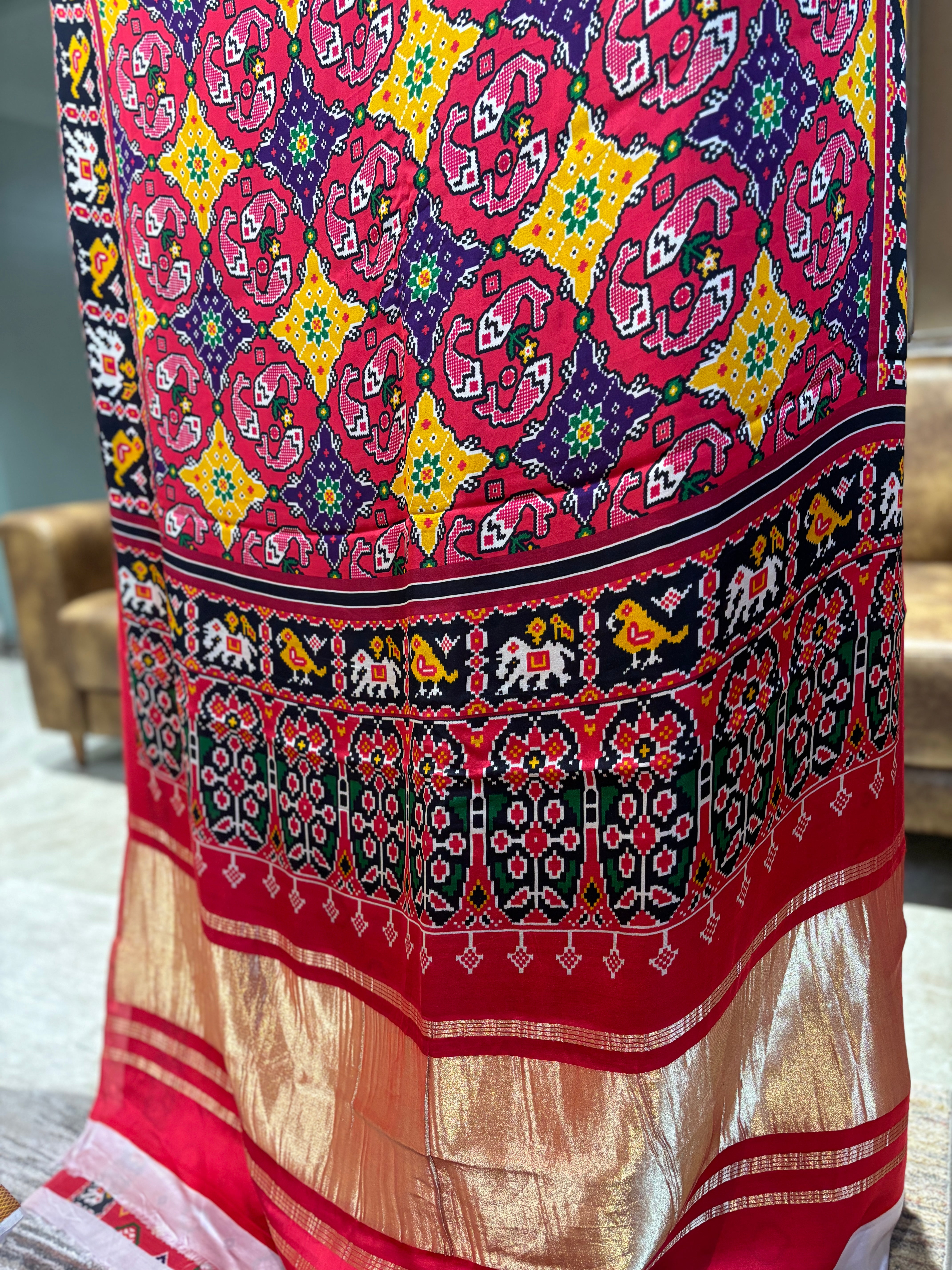 Pure Gajji silk parola saree