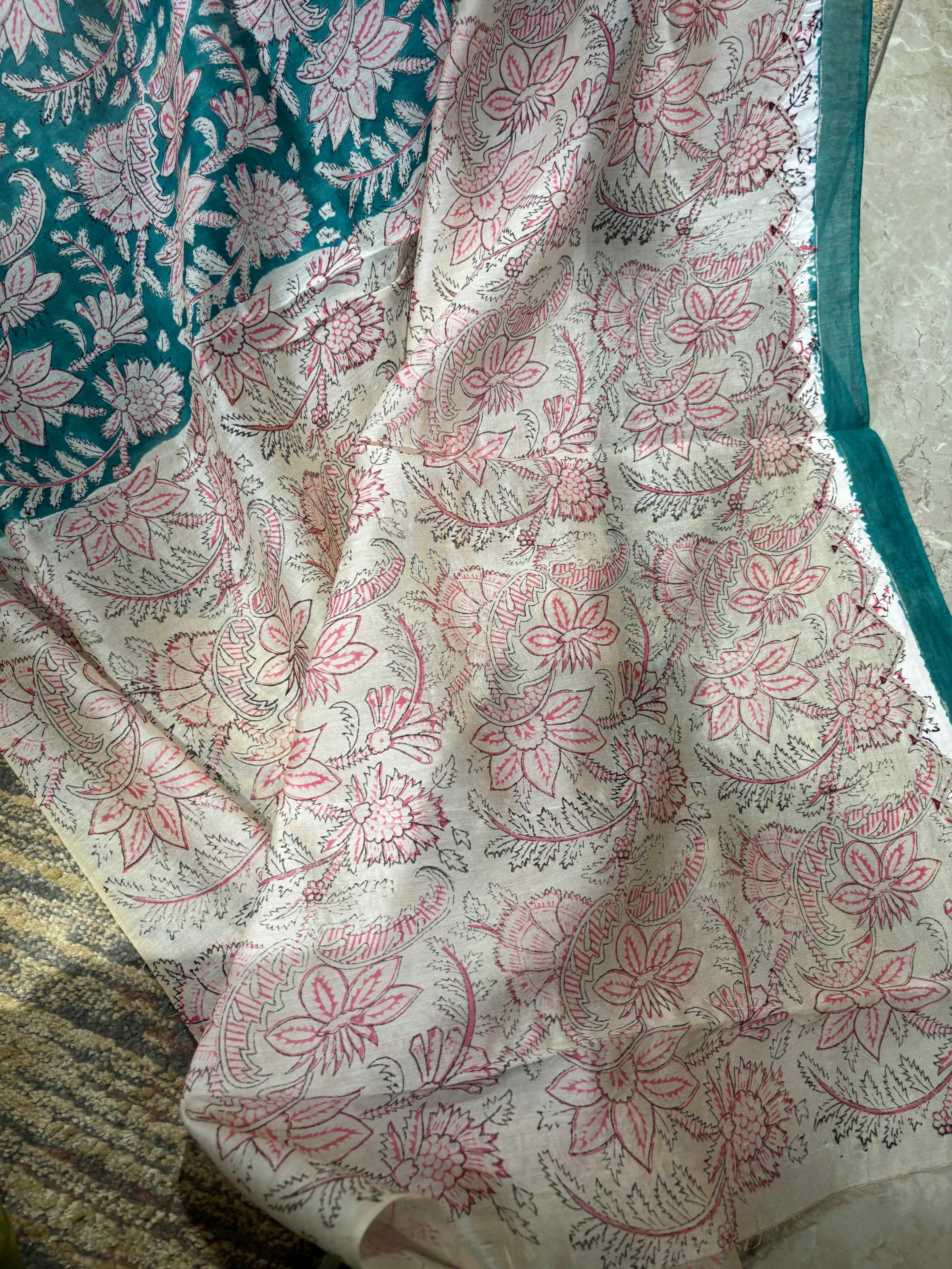 Pure cotton appliqué work saree