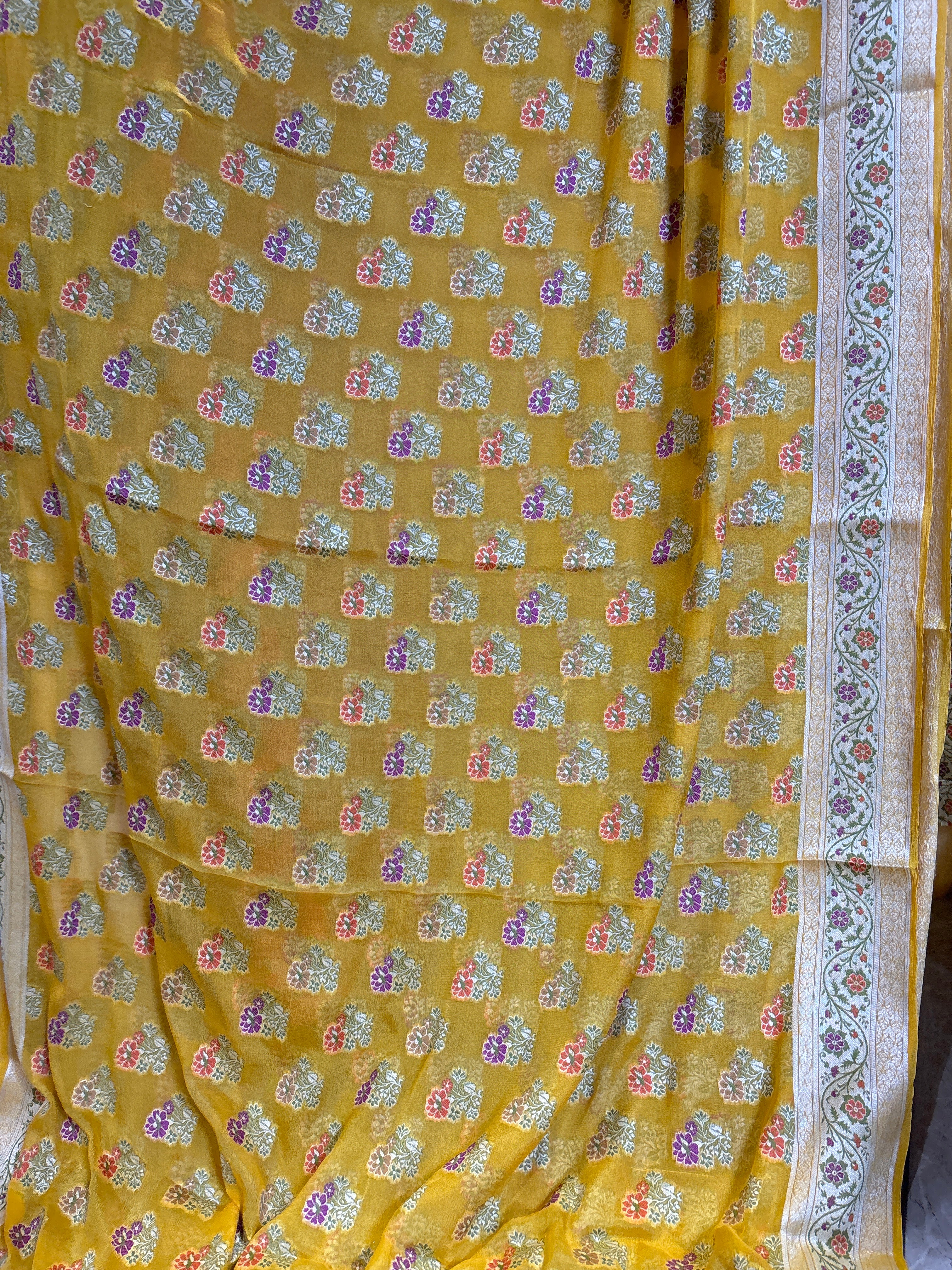 Pure khaddi chiffon saree