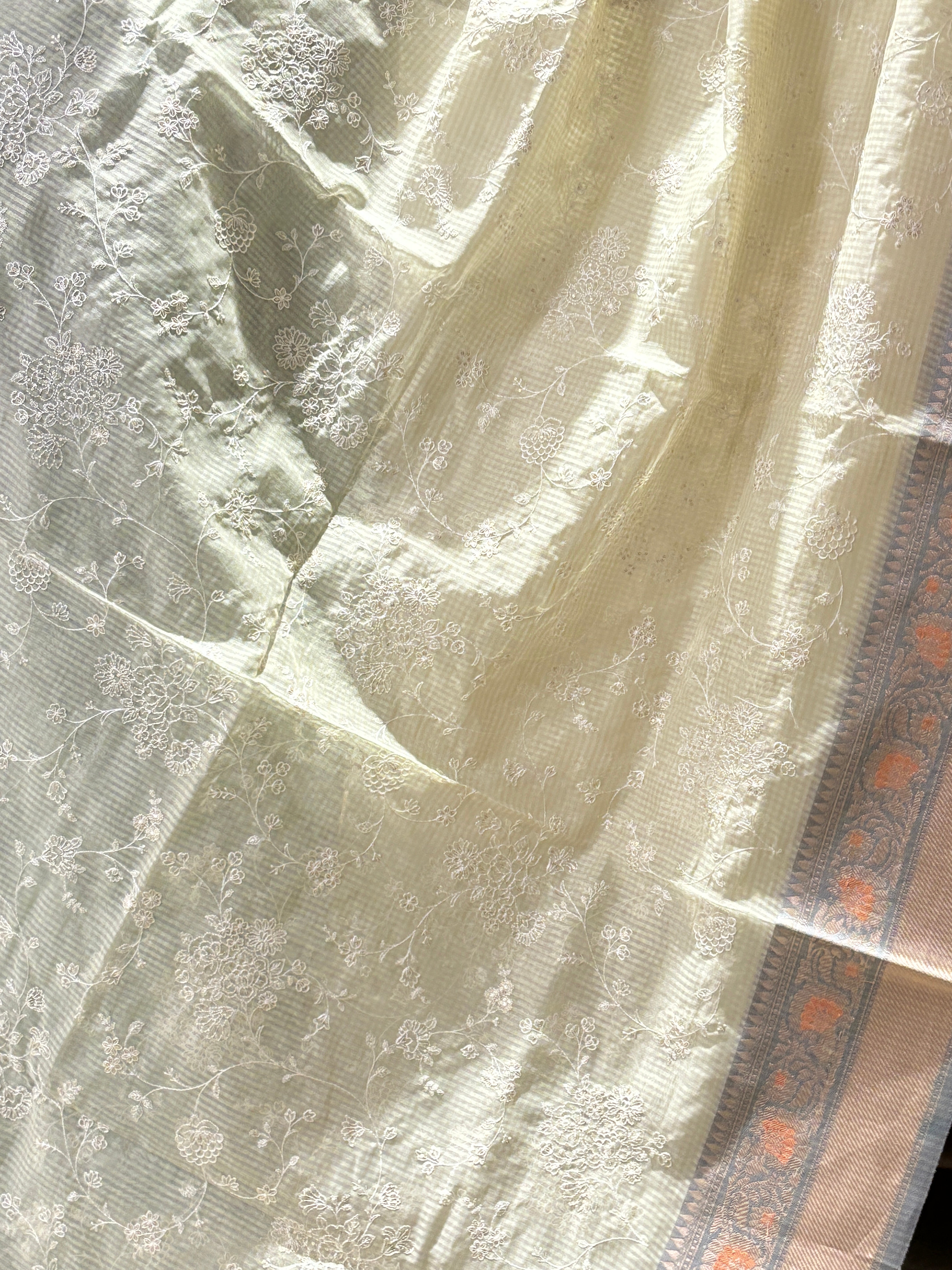 Kota cotton embroidery with Resham border