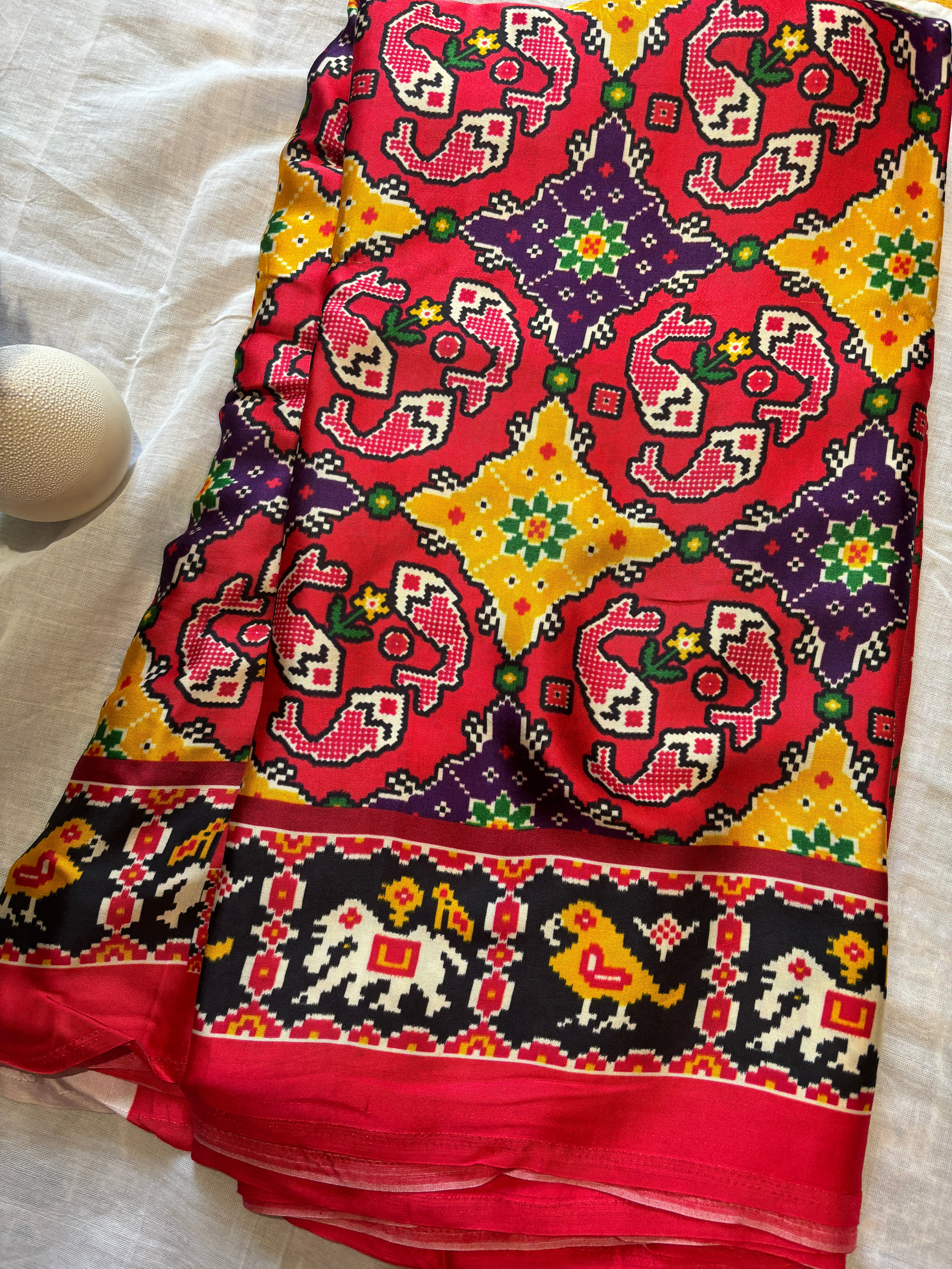 Pure Gajji silk parola saree