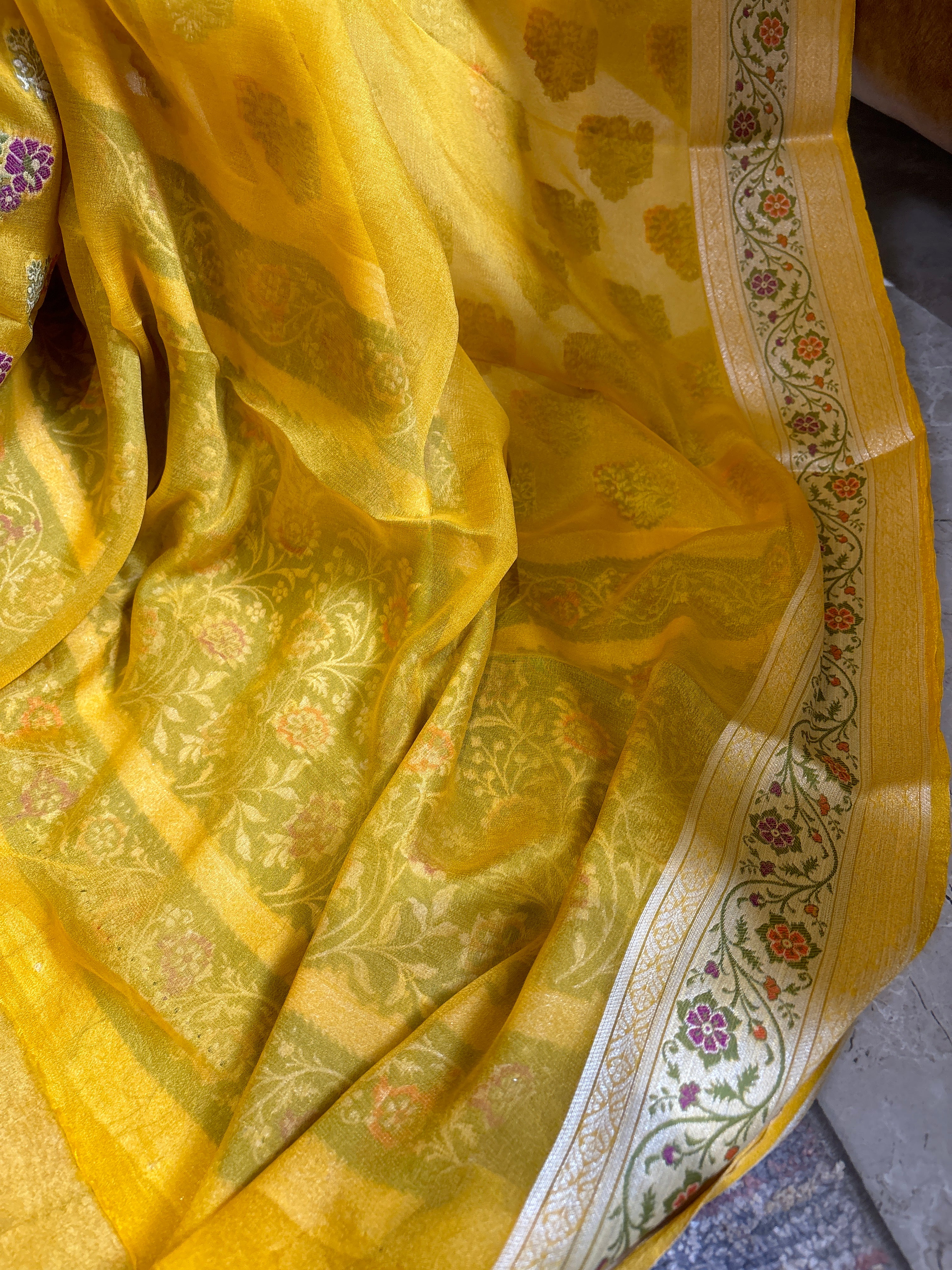 Pure khaddi chiffon saree