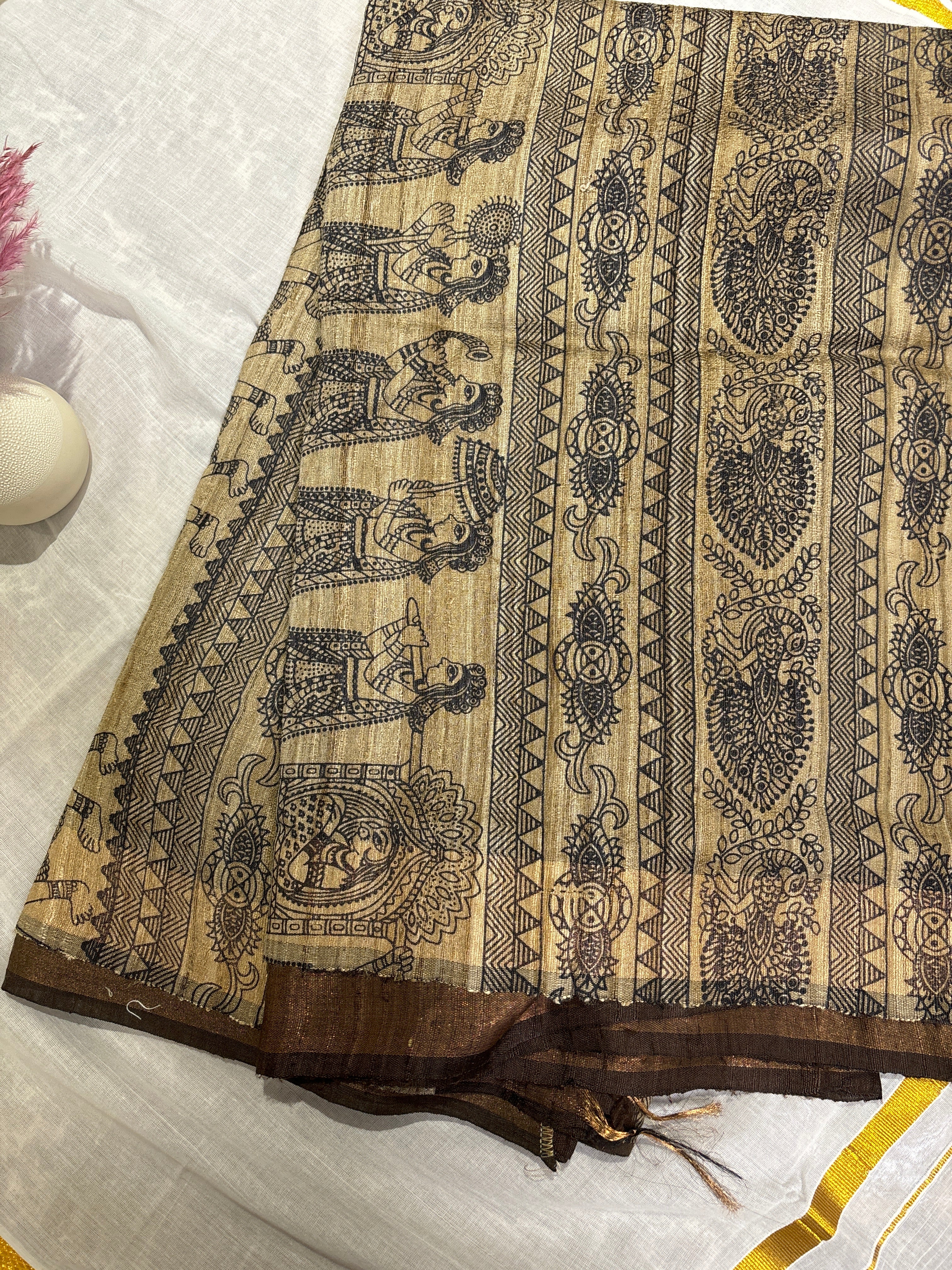 Tusser silk saree