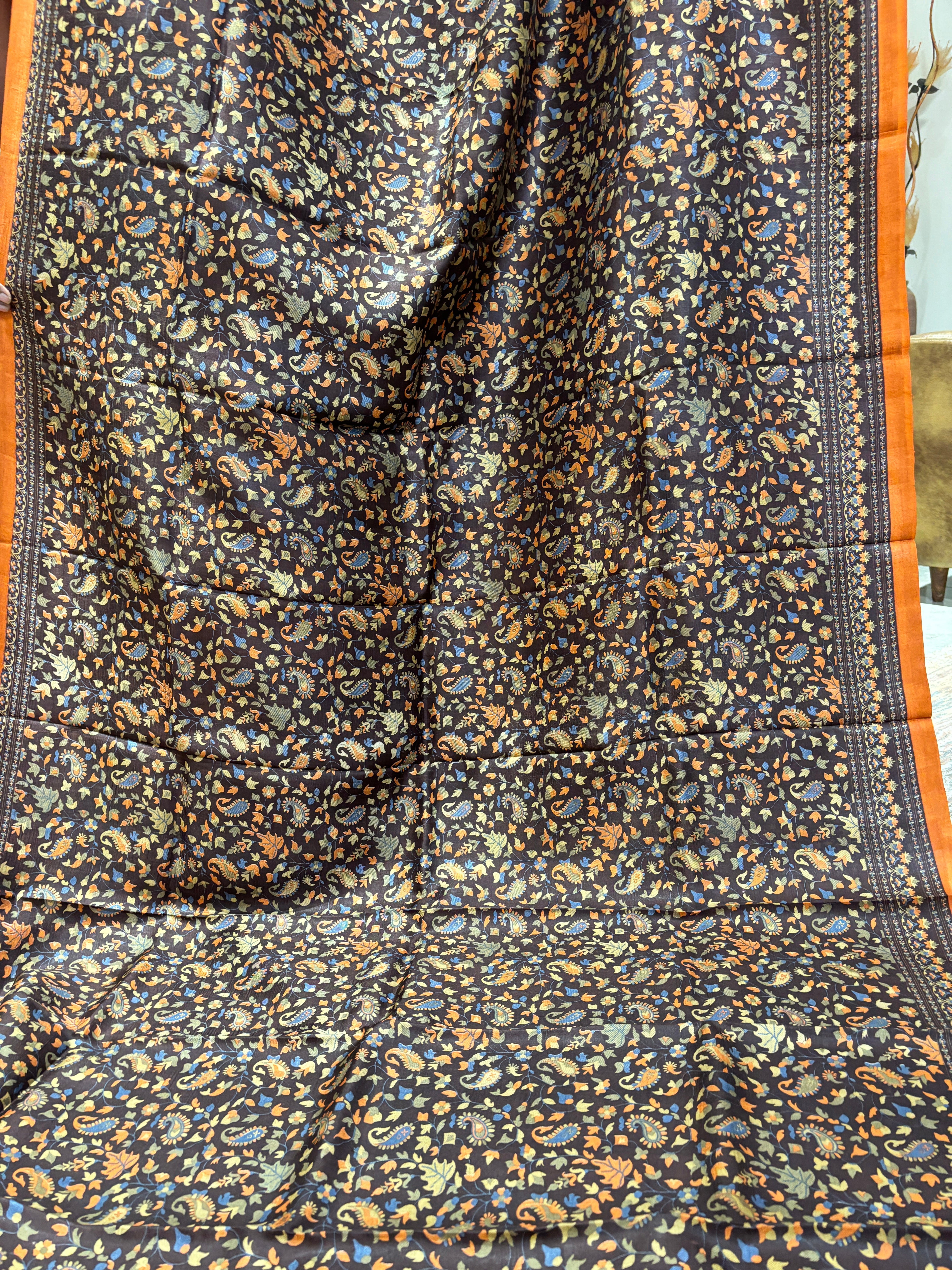 Pure  Tusser silk printed sarees