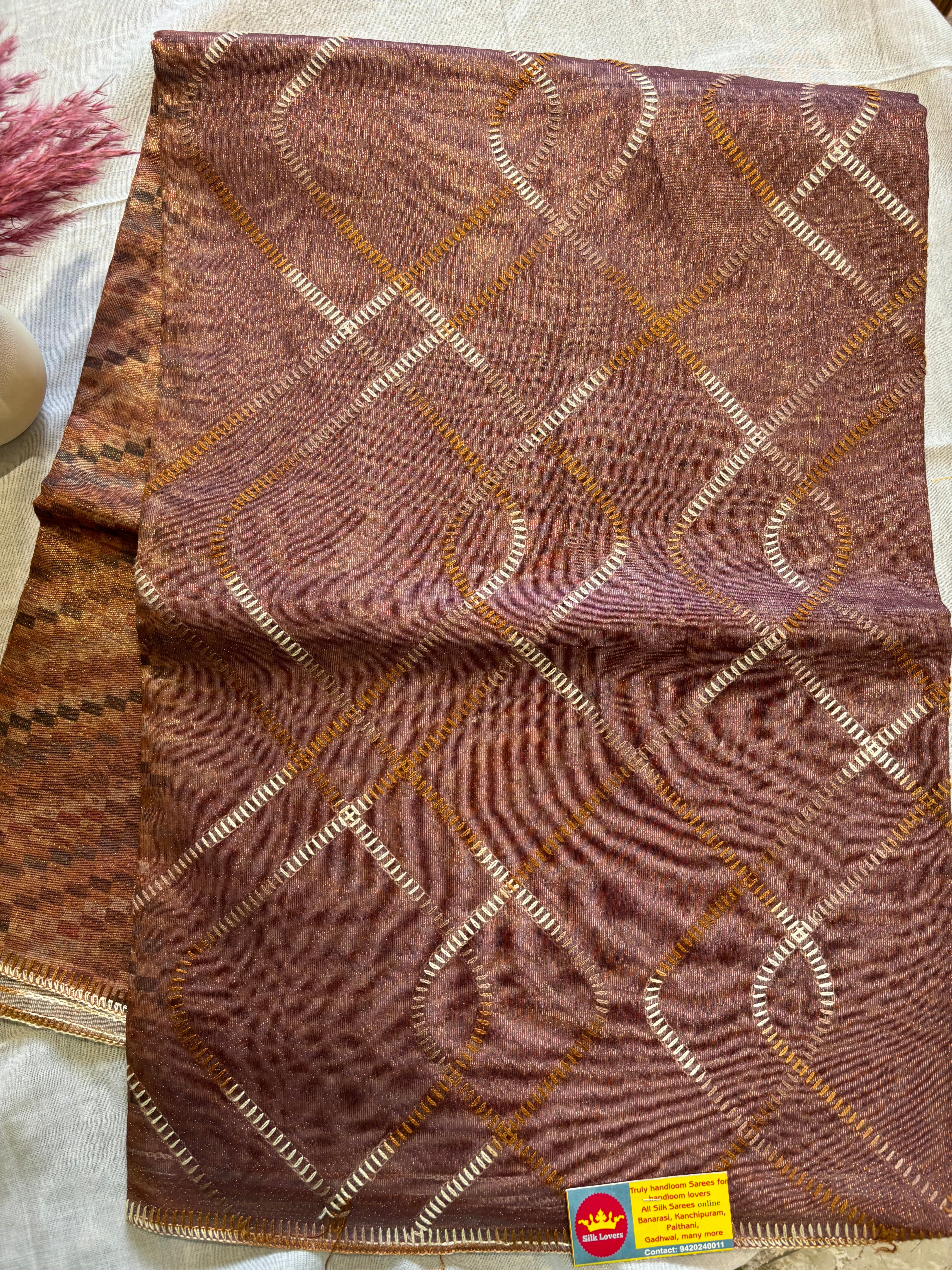 Tissue art Tusser saree