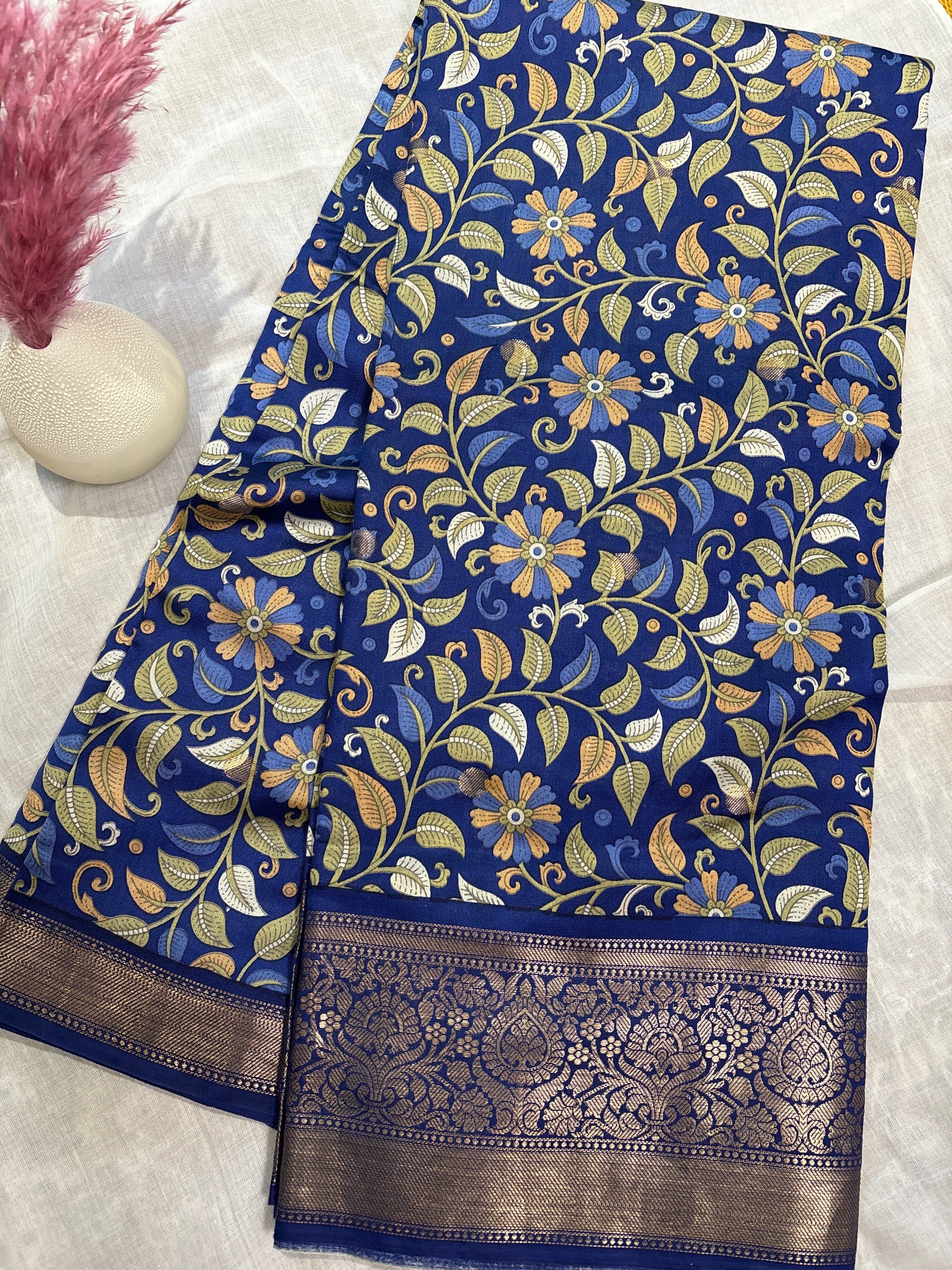 Pure crepe silk saree