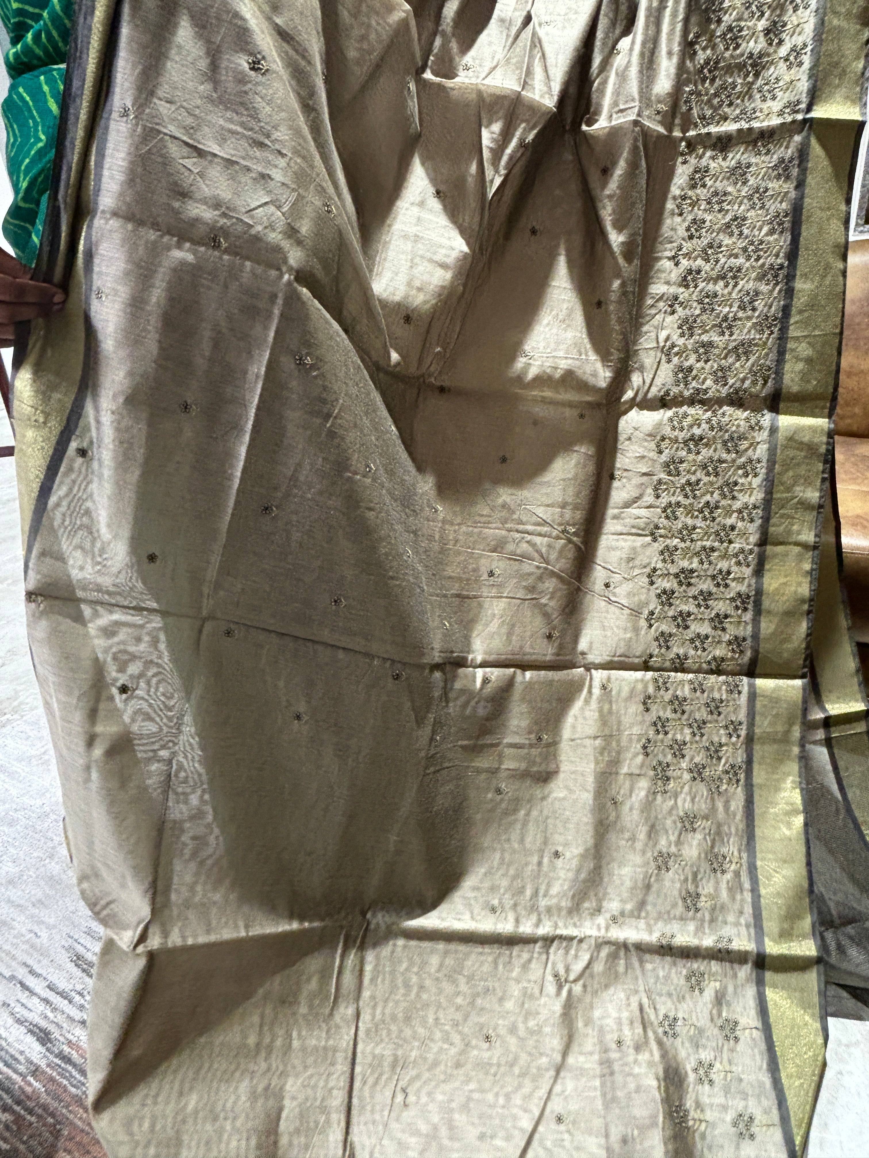 Banarasi cotton embroidery saree