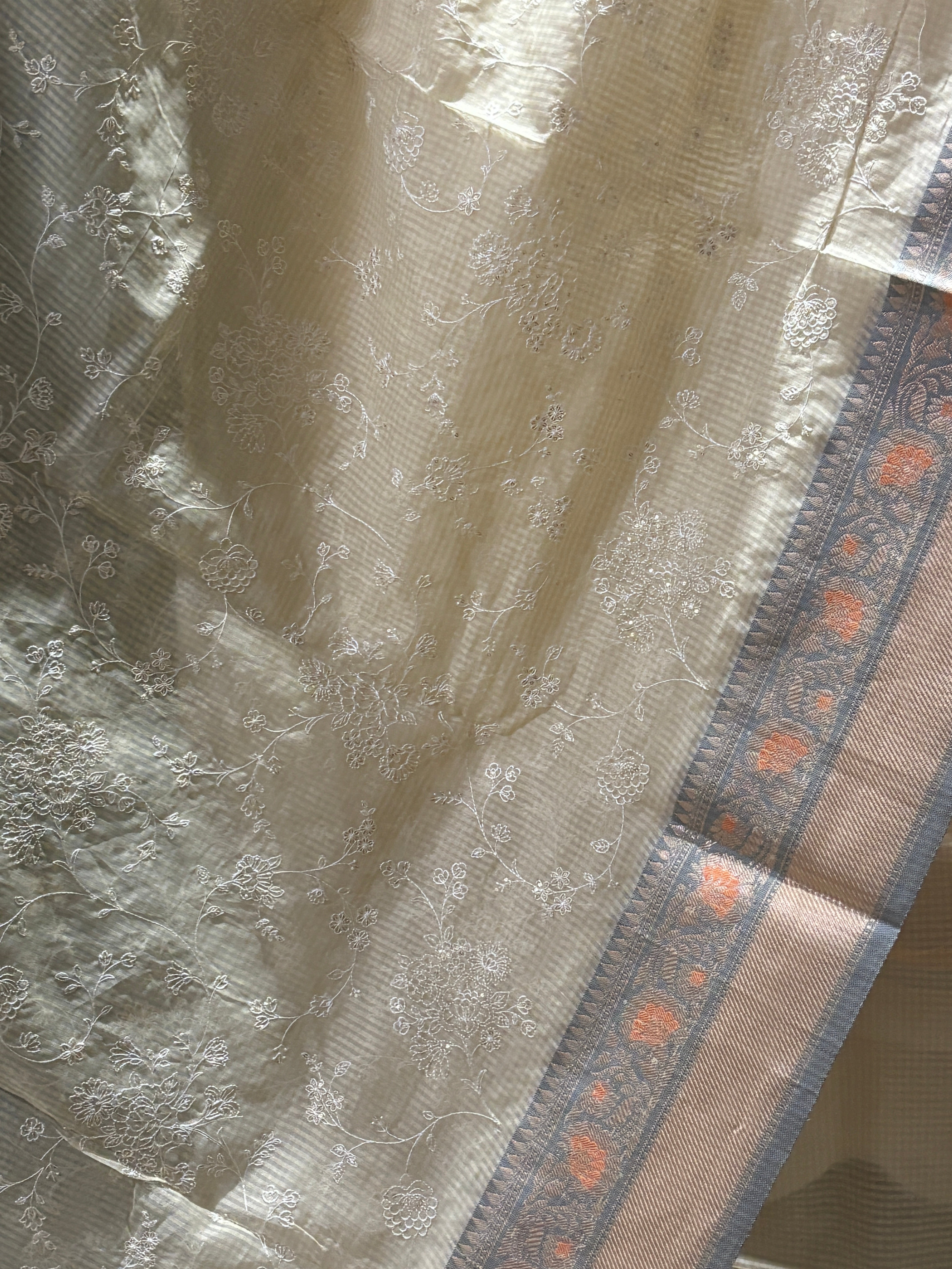 Kota cotton embroidery with Resham border