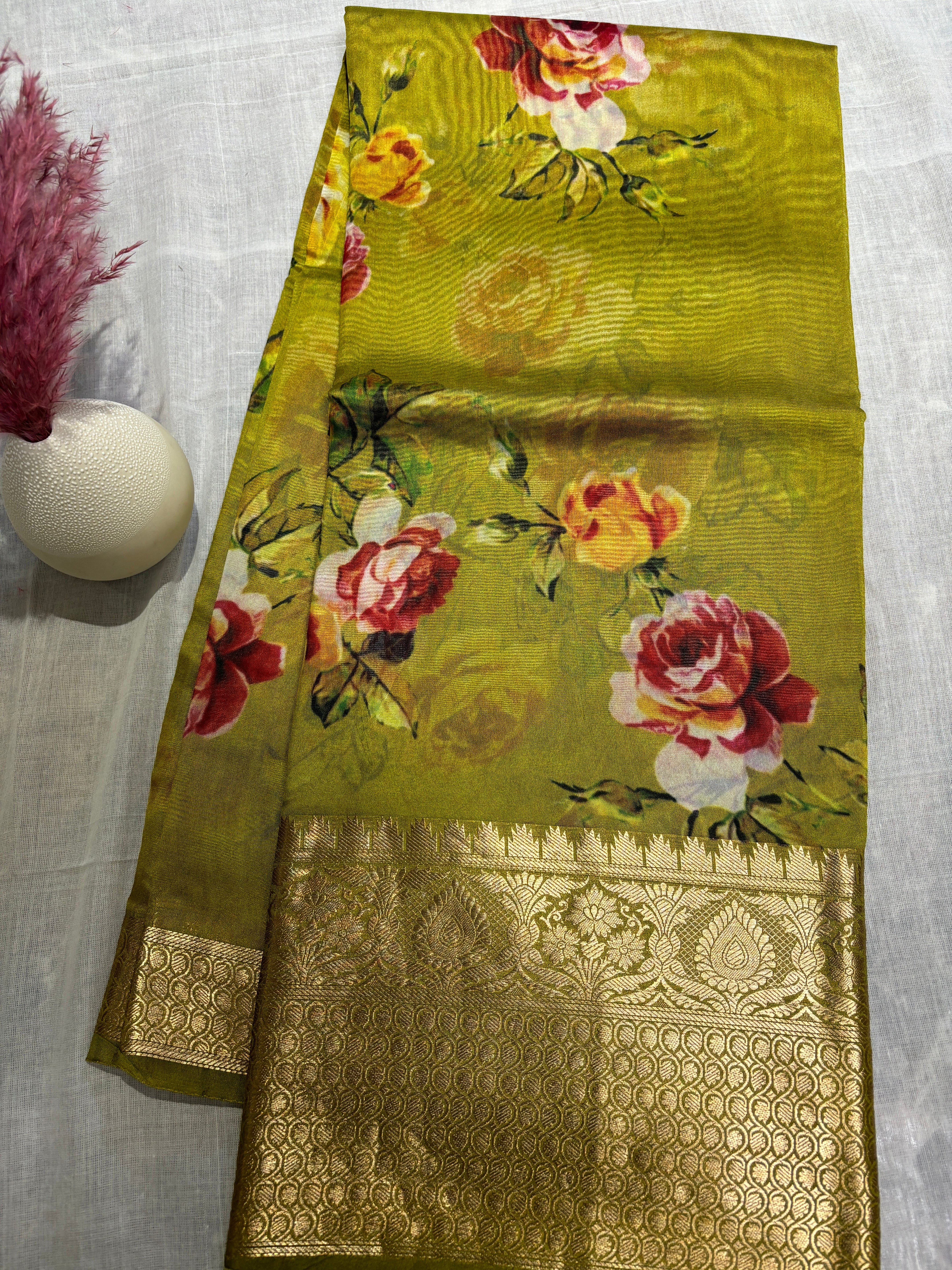 Pure georget floral sarees