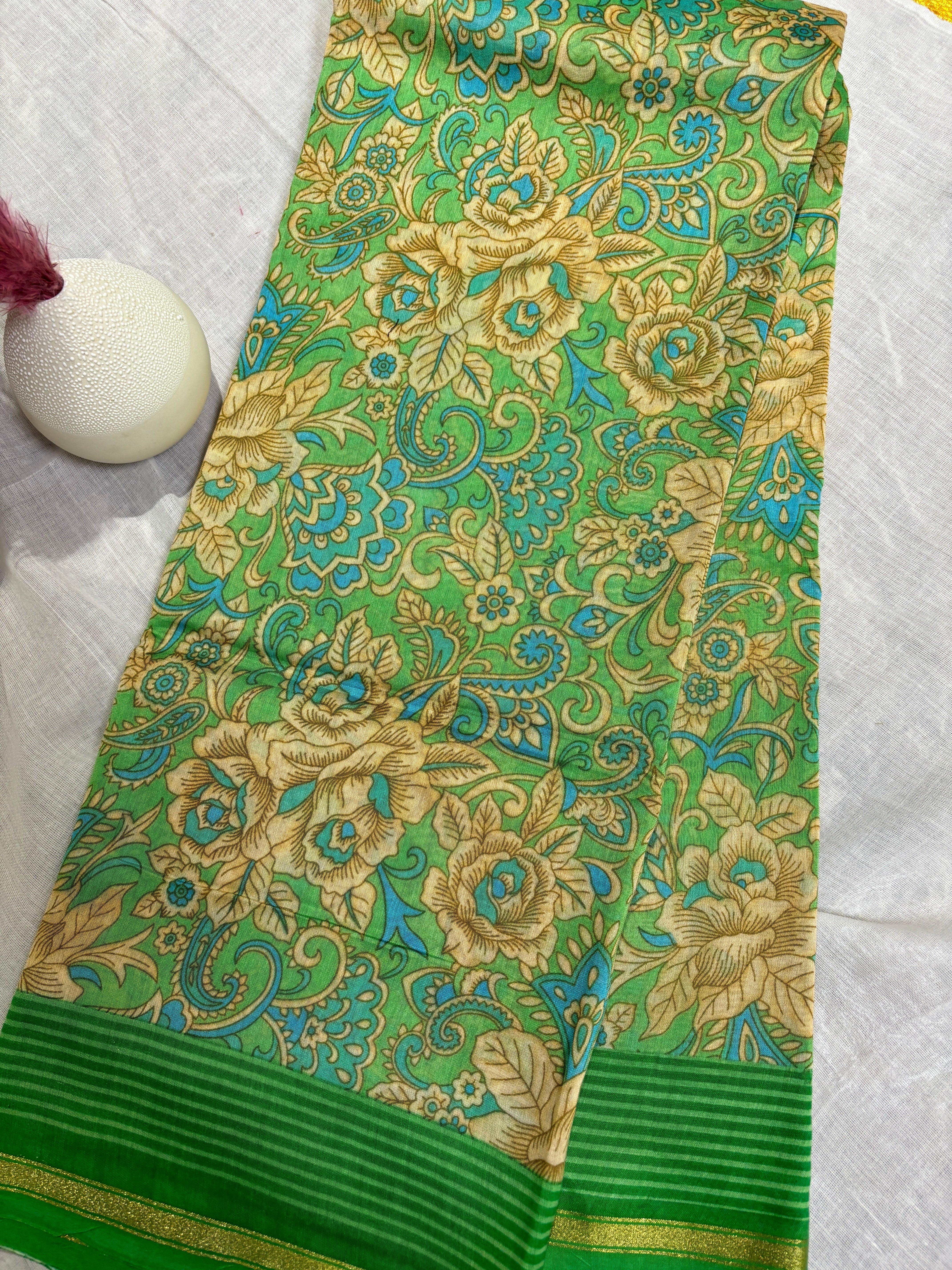 Pure Chanderi cotton printed saree