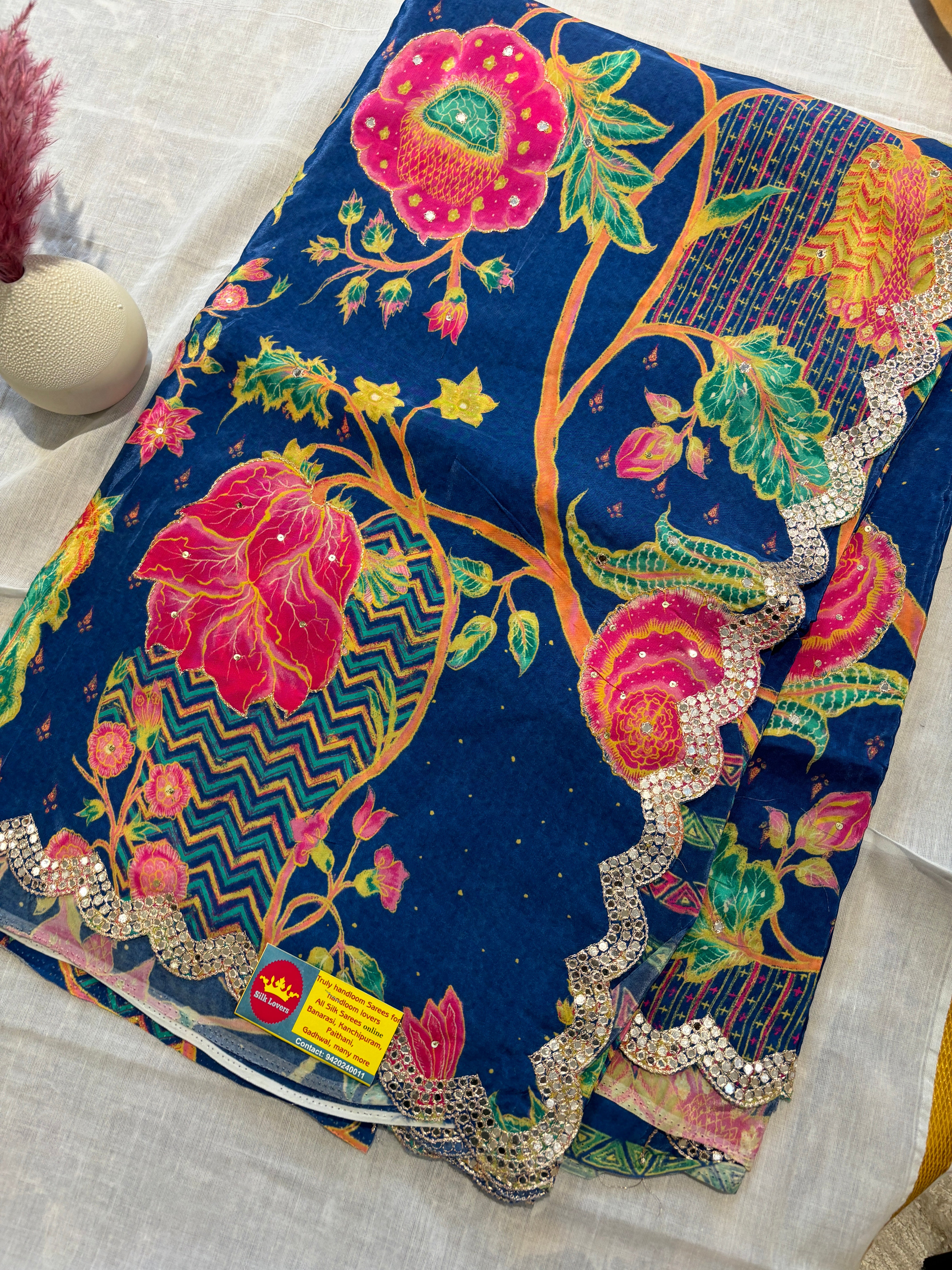 Pure crepe silk saree