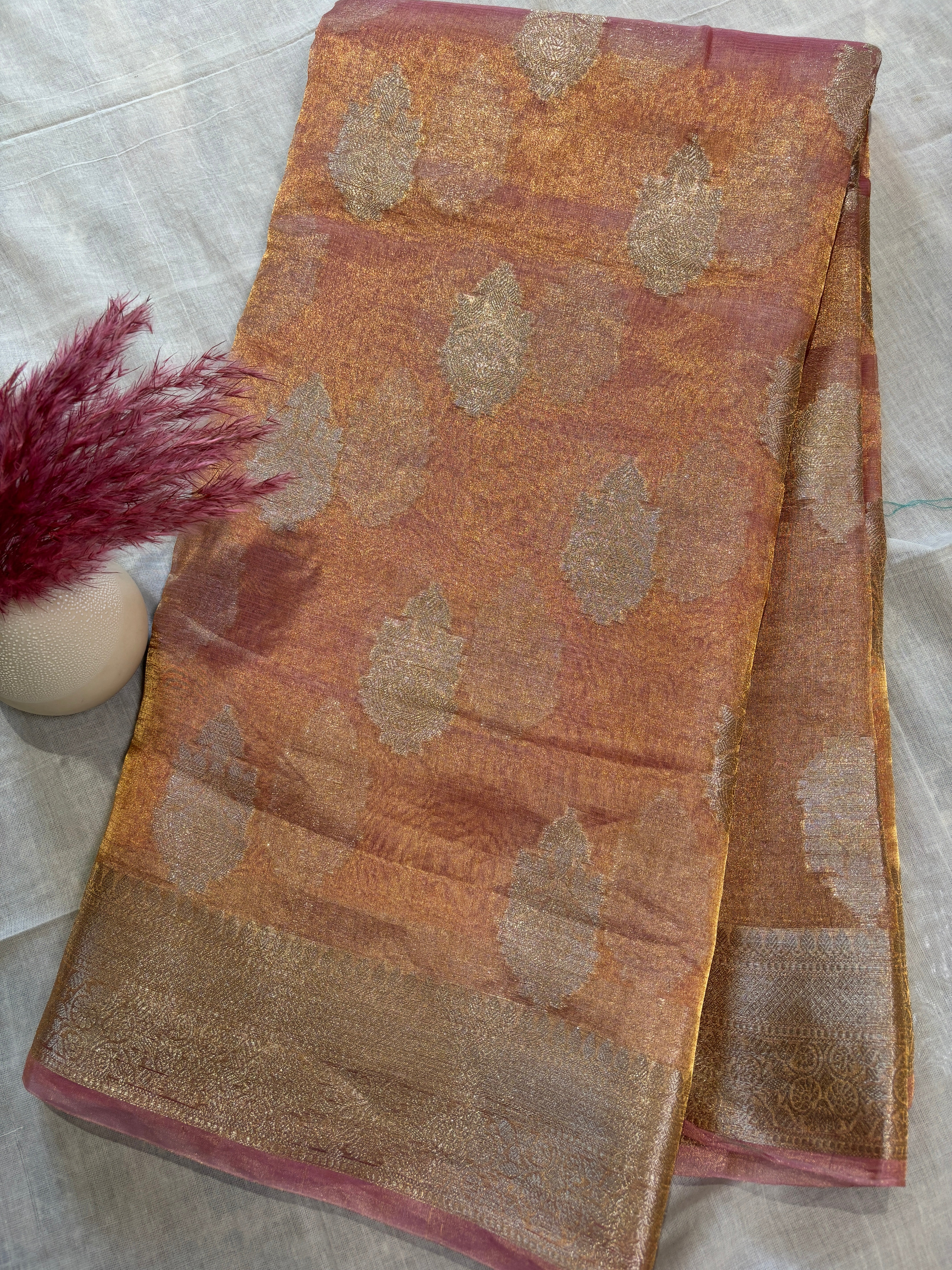 Peach tissue silk