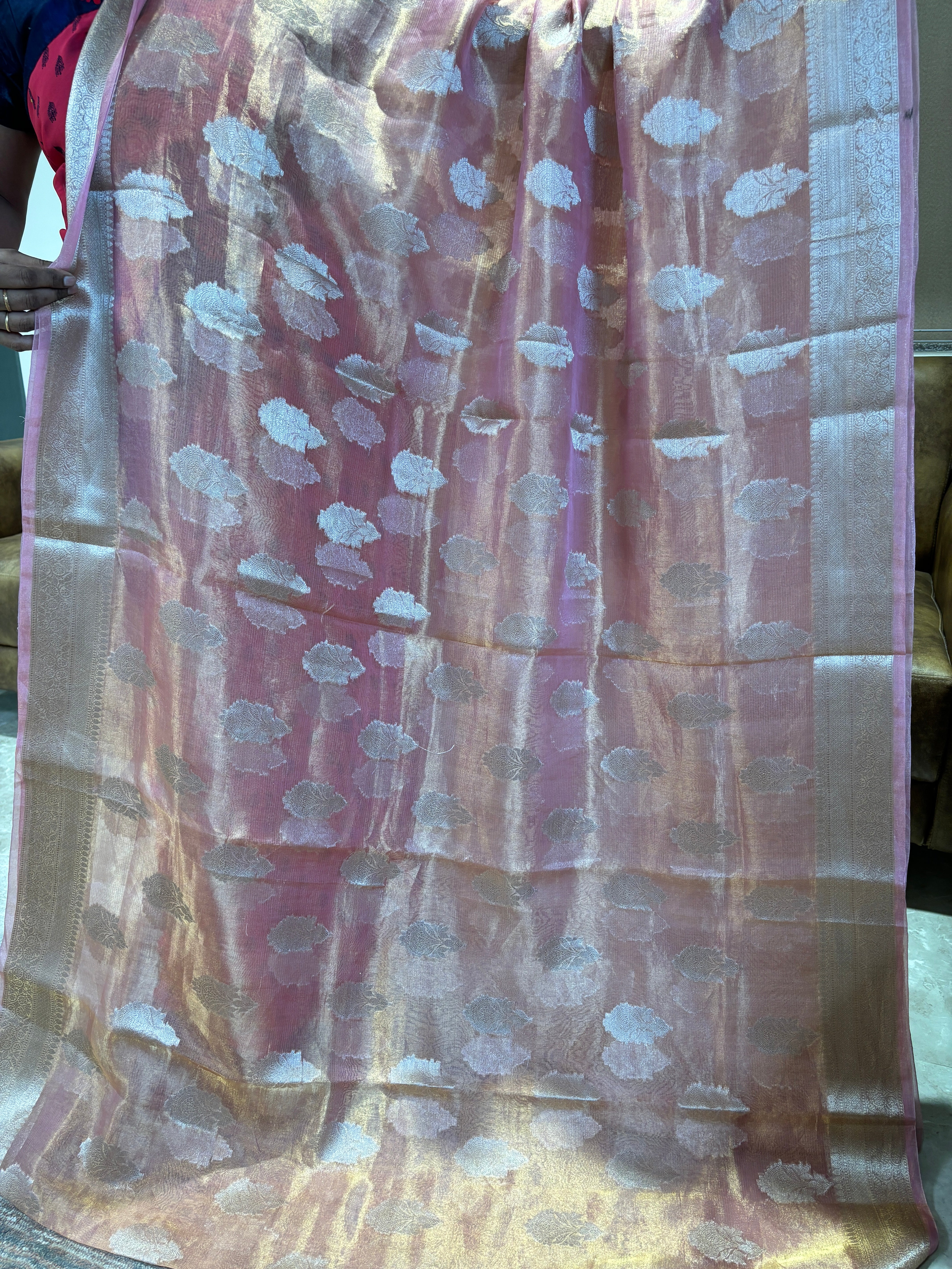 Peach tissue silk